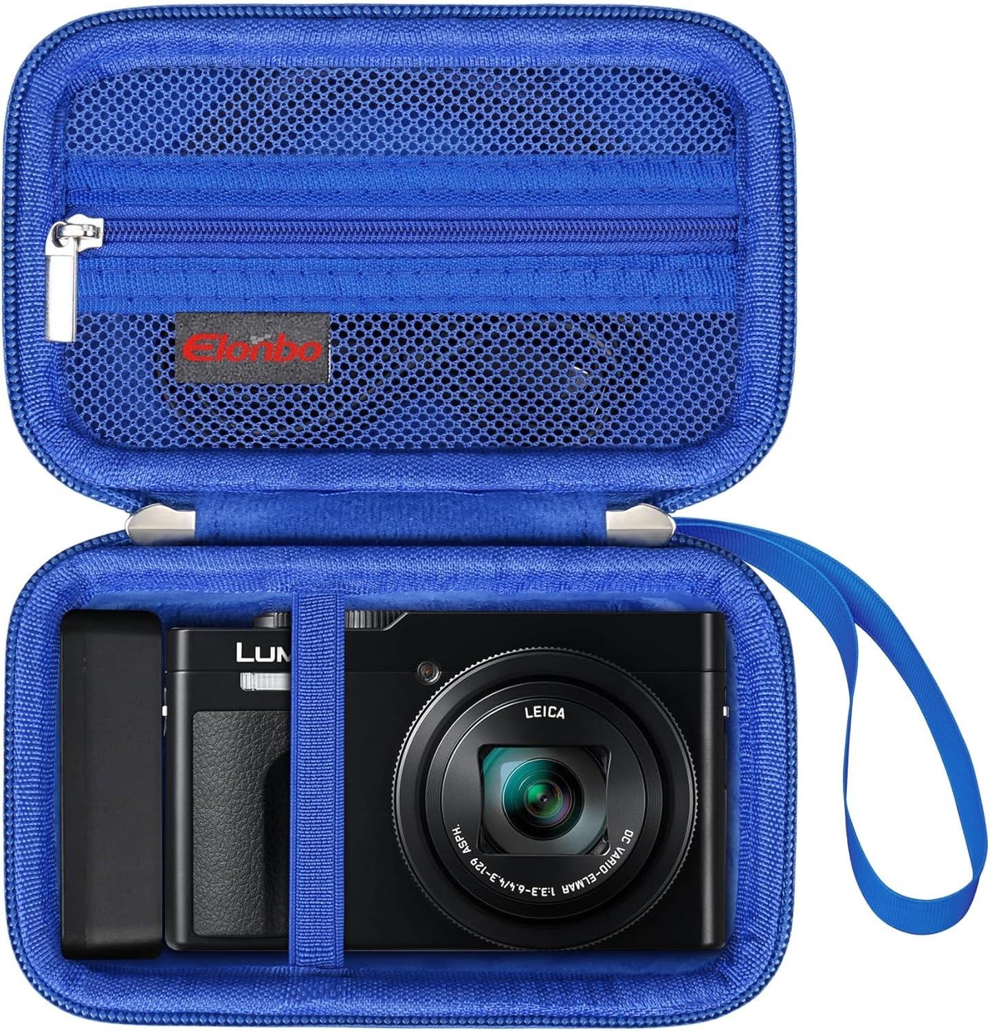 Elonbo Carrying Case for Panasonic Lumix DC-TZ99/ZS99/ LX10/ ZS60/ ZS70/ ZS80/ ZS200/ ZS100 4K Digital Camera, Vlogging Camera Travel Bag Storage Cover, Mesh Pocket Fits Battery Charger. Pink