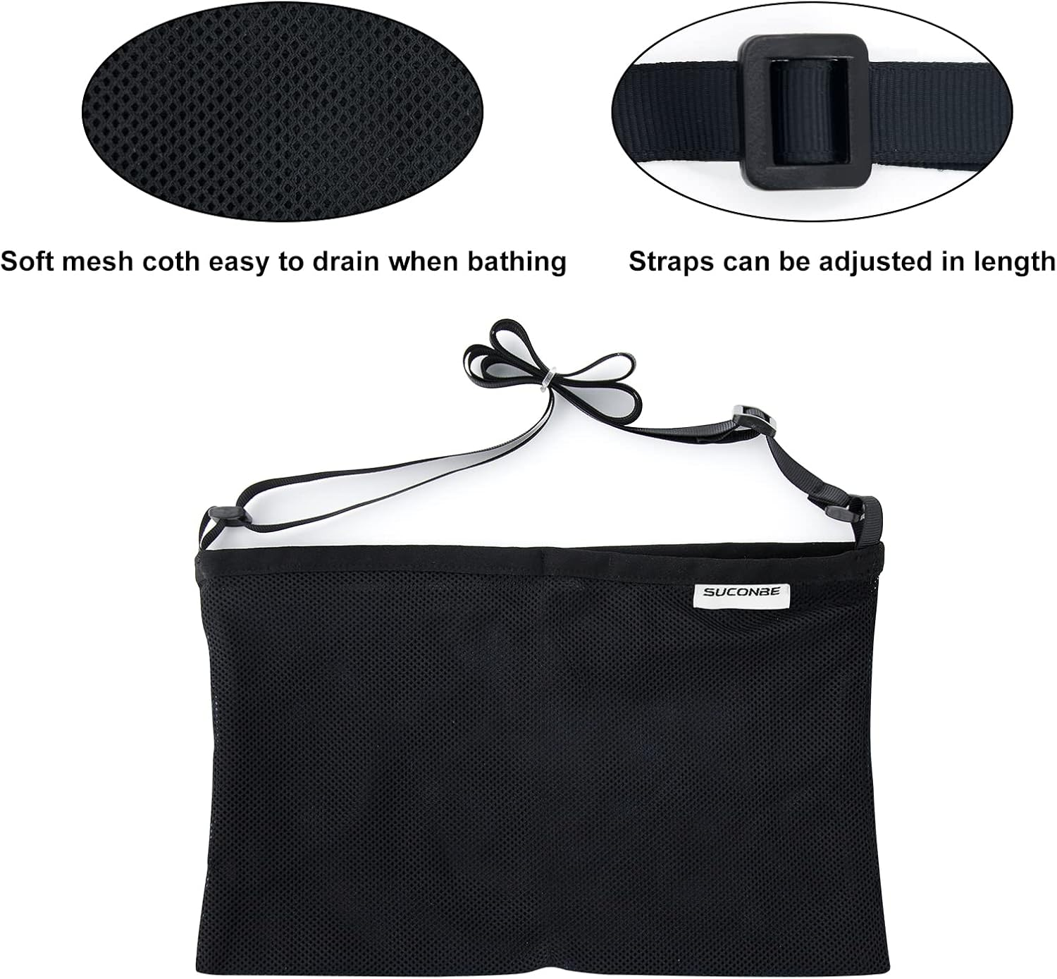 SUCONBE Adjustable Mastectomy Drain Holder-4 Drain Pouches and Shower Bag, for Breast Surgery Mastectomy Breast Reduction Augmentation Post-Surgery Recovery Support Tummy Tuck Patient Care Kit (Black)