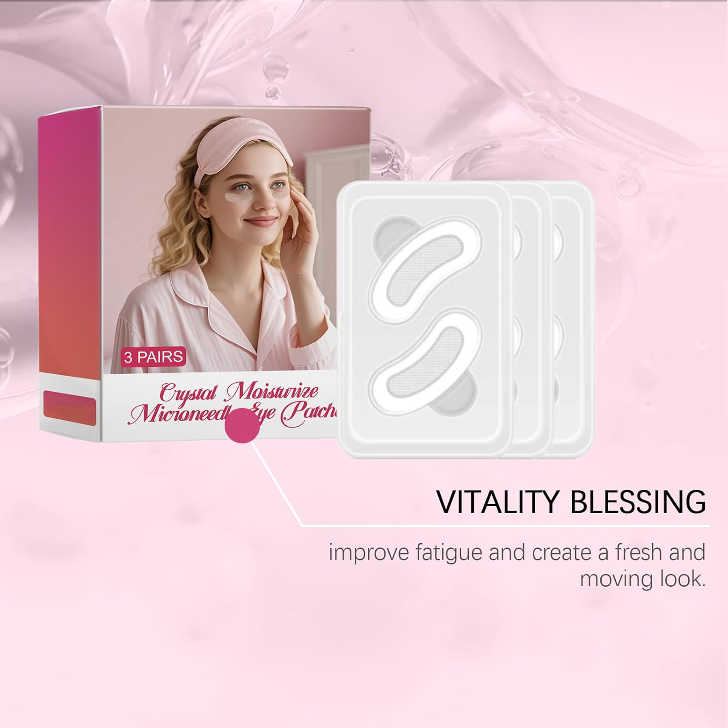 Eye Patches Moisturize and Care for the Eye Skin, Lighten the Fine Lines, Firm, Delicate and Smooth Eye Mask (3Pcs) image number 5