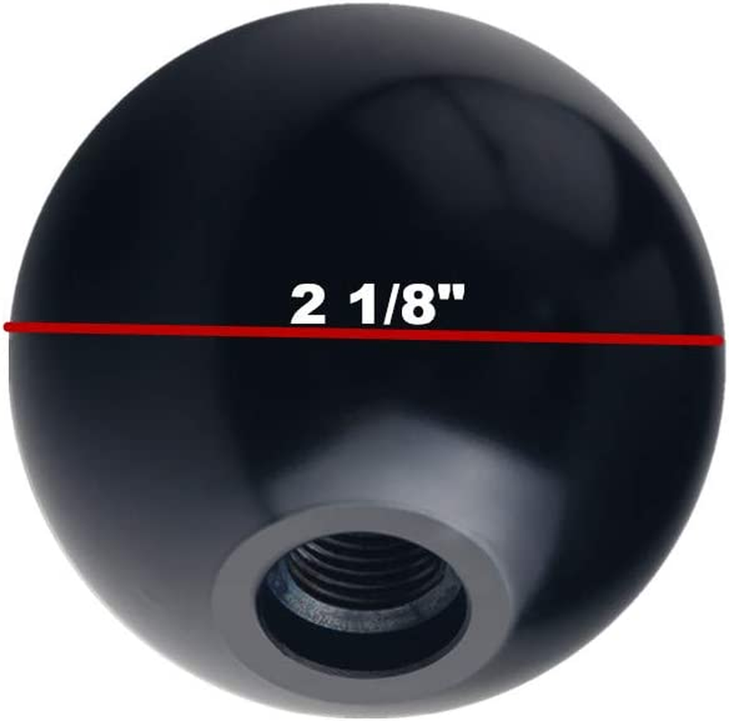 DEWHEL JDM Black/White Aluminum Sphere Weighted Japanese Number Manual Shift Knob 6 Speed Short Throw Shifter Knob M10X1.5 M12X1.25 M10X1.25 M8X1.25 Adapter Thread Reverse on Top Left image number 2
