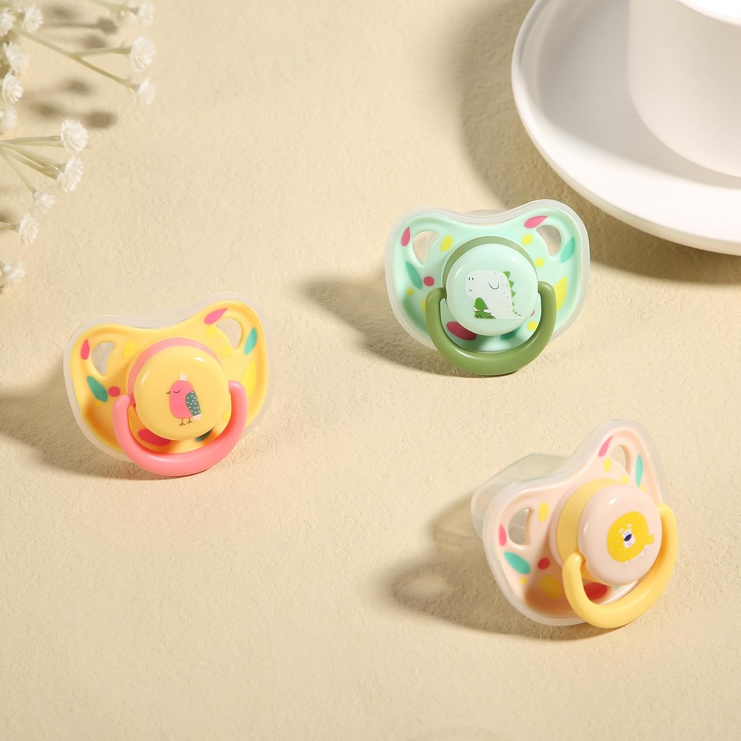 PEUTIER 3Pcs Dog Pacifiers, Silicone Puppy Kitten Calming Pacifier Cute Dog Pacifier Chew Toy Pacifier Dog Toy for Small Dogs Cats (3 Colors) image number 3