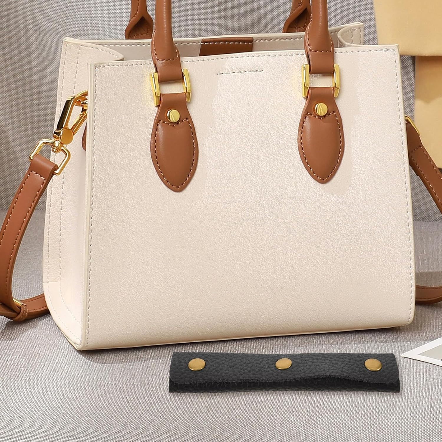 Beaupretty 4Pcs Strapping Hand Strap Pu Leather Handle Wraps for Handbag Purse Luggage Tote Soft Grip Protector for Travel Suitcase Handle