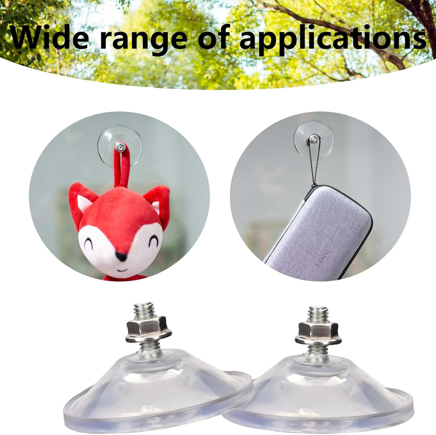 Accencyc 6 Pcs Strong Thickened Sucker Suction Cup Clear PVC Sucker Pads with M6 X 14 Thread Screw Extra Strong Adhesive Glass Suction Holder image number 3