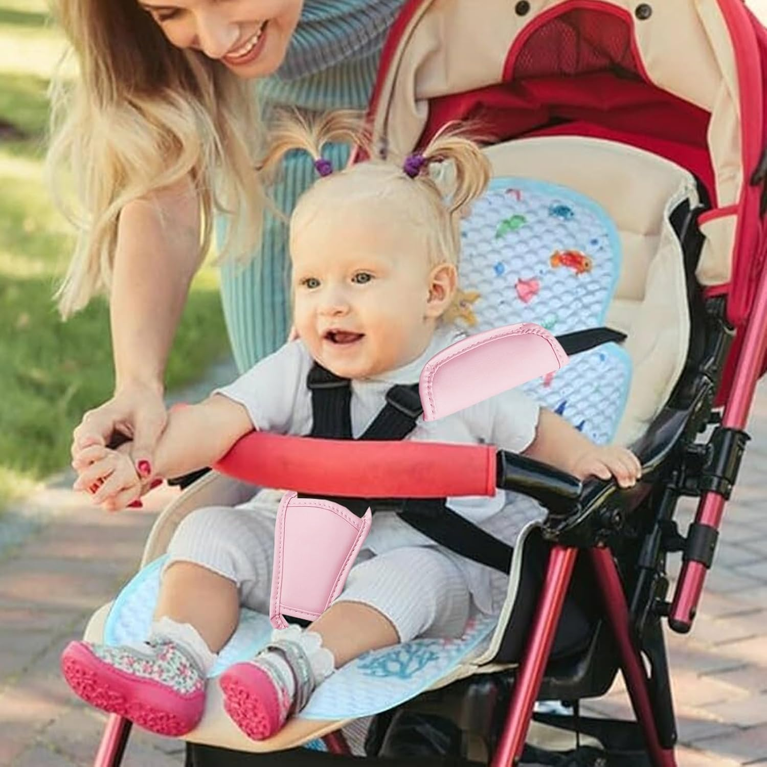 Shoulder Strap and Crotch Harness Pads - Soft 3-Piece Set for Car Seats and Strollers | Child Safety Belt Cushion, Breathable Baby Strap Pad, Dining Chair Harness Cover for All Vehicles