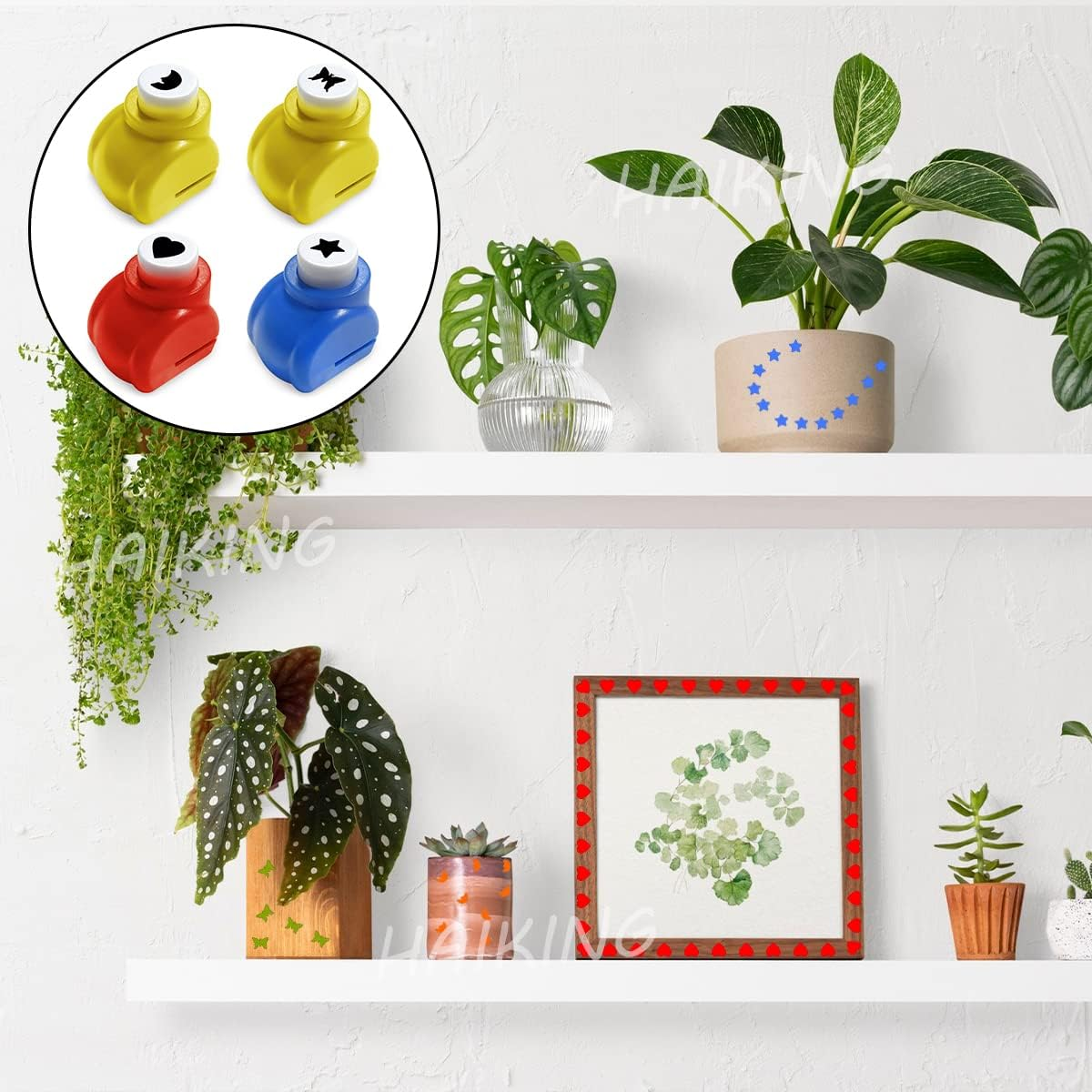 Paper Punches, 4 Pcs Craft Printing Shaper Puncher for DIY Projects, Paper Crafts, Scrapbooking, Card Making (4 Patterns)