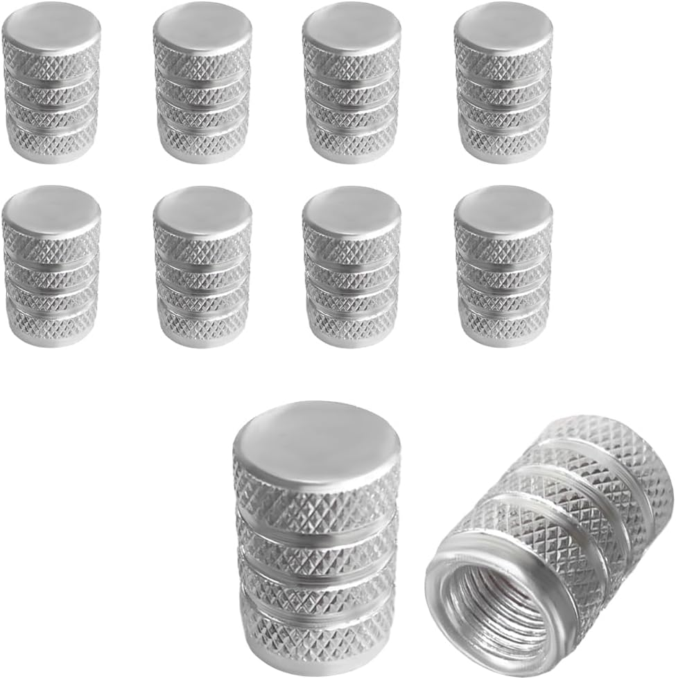 Ziciner 10 PCS Car Tire Valve Stem Caps, Aluminum Tire Air Cap Set, Dust Proof & Corrosion Resistant Stem Covers, Universal Car Accessories for SUV Bike Bicycle Truck Motorcycle (Black) - Black image number 2