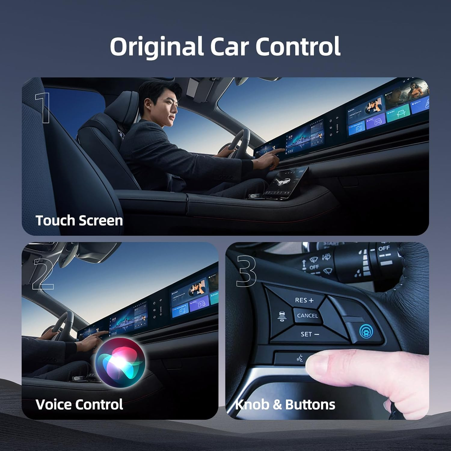 Wireless Carplay Android Auto Adapter, Dual 5G Nano Chips, Convection Heat Vent Design, 2 in 1 Car Play Dongle for Iphone & Android Phone, Fit for Car with Wired Carplay/Androidauto Feature, FEXIER F1 image number 3