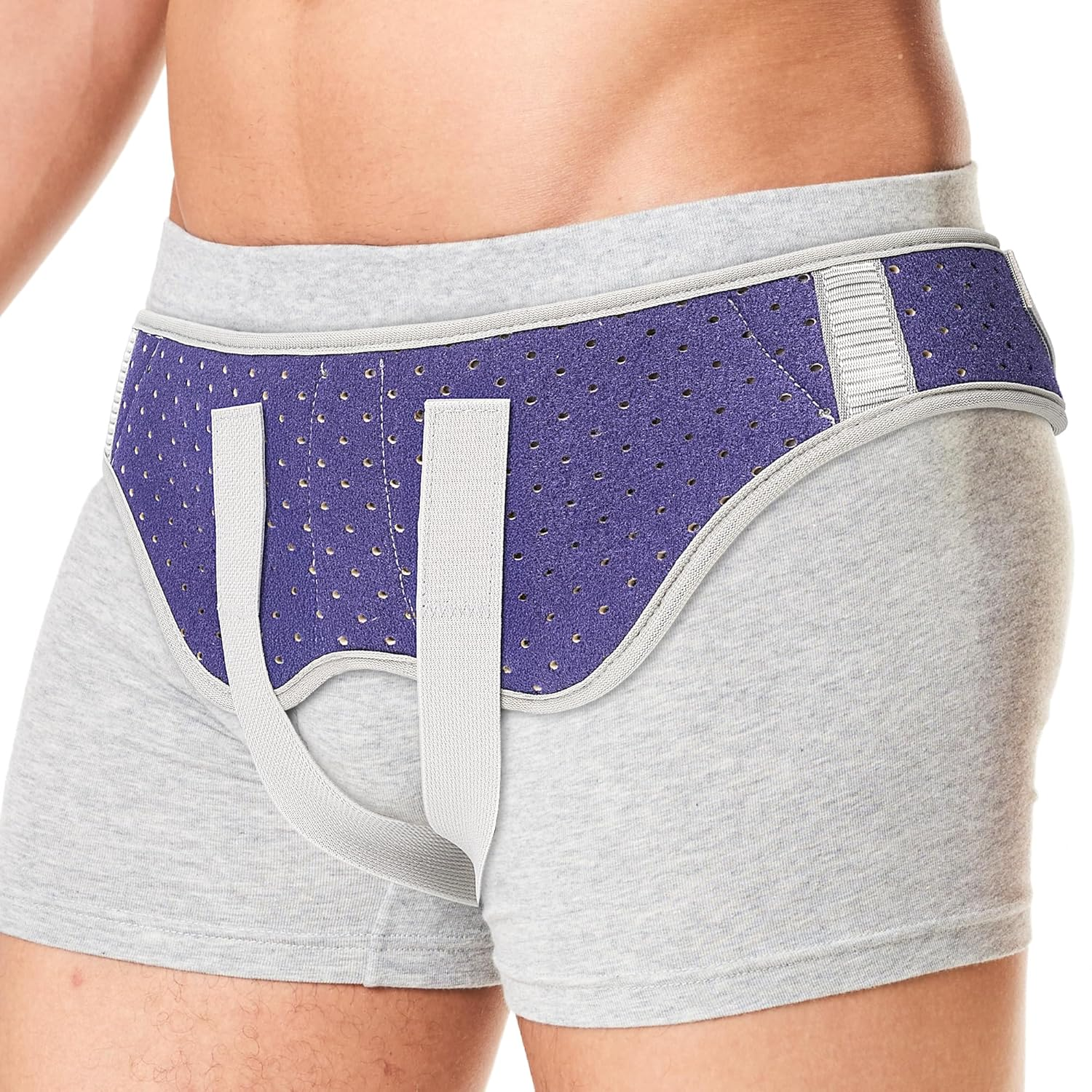 Unisex Hernia Support Belt - Designed for Bilateral/Double-Sided Inguinal Hernias Supportive Groin-Protecting Underwear with Adjustable Straps Featuring 2 Removable Compression Pads image number 5