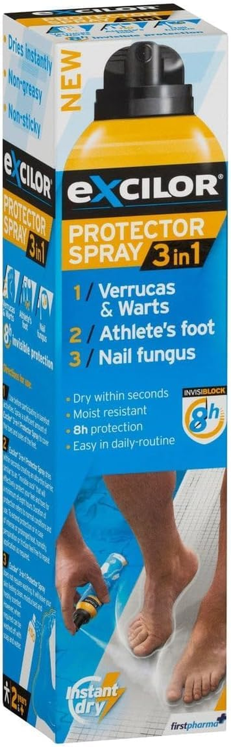 Excilor 3-In-1 Protector Spray - Anti-Fungal Nail Treatment - Water Resistant - Nail Fungus Treatment and Warts Treatment, for External Use Only &ndash; 100Ml image number 2