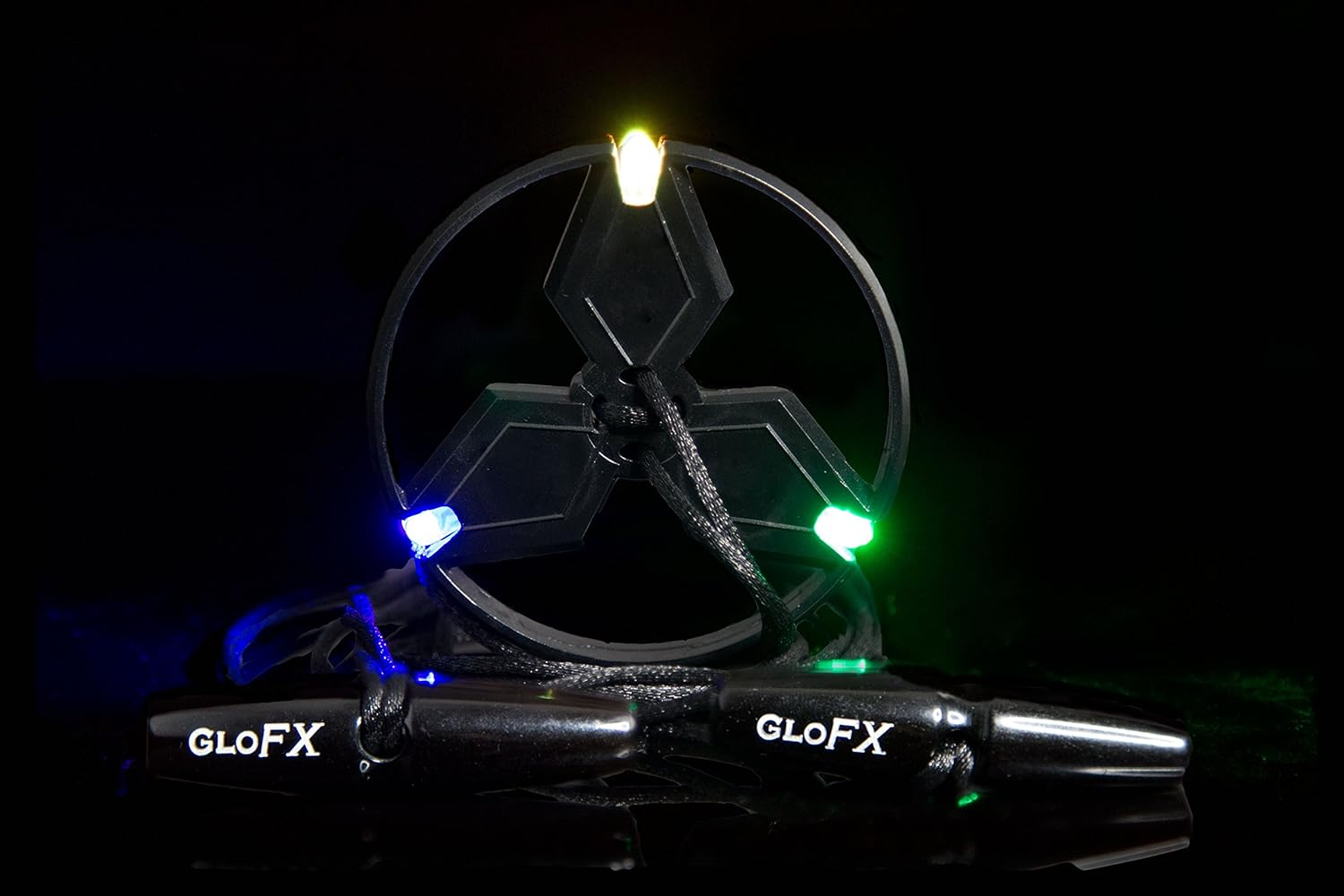 Black Ion Orbit 3 Led - Light Orbit Rave Orbital round Circle - Zero Rattle