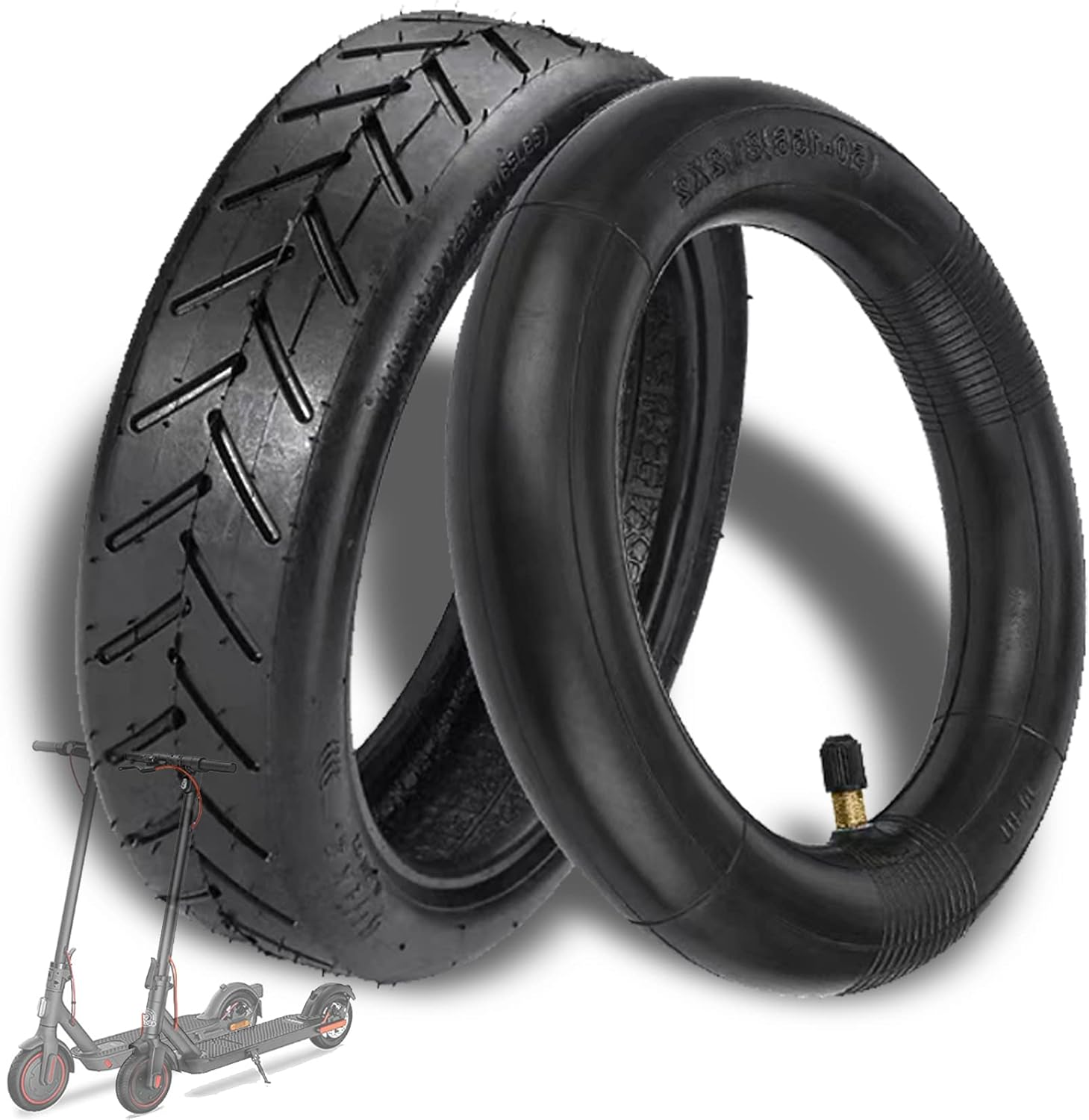 8.5X2 Inch Scooter Tire with Inner Tube Replacement - 50/75-6.1 Inner Tubes for Electric and Gas Scooters, Mini and Pocket Bikes, and More Butyl Rubber Tire image number 1