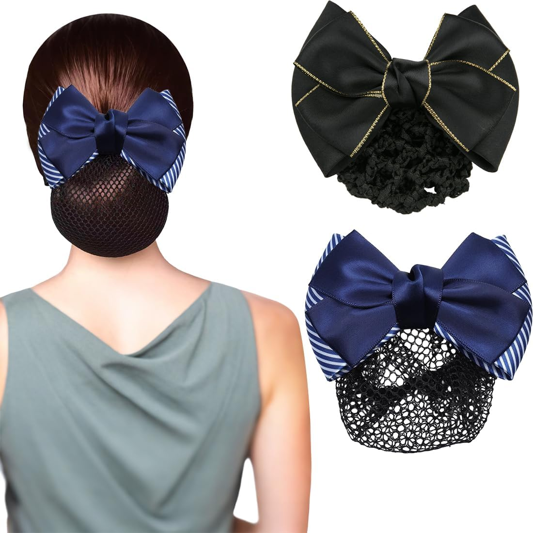 BDEPSTR Pack of 2 Net for Hair, Hair Nets Hairstyles, Hair Net, Hair Net, Hair Nets, Bun Net, Ballet Bun Net, Crystal Hair Net, Ballet Hair Net, Bun Ballet Girls, Bun Glitter, Bun Nets A