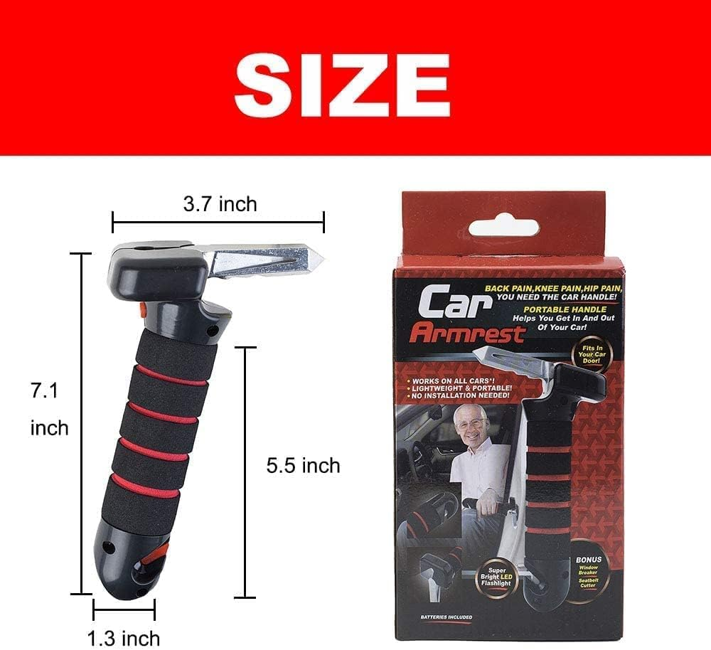 3 in 1 Car Assist Handle for Elderly, Portable Vehicle Support Handle, Auto Cane Grab Bar with Seatbelt Cutter, Window Breaker for Car, Gifts for the Elderly (Blue) image number 2