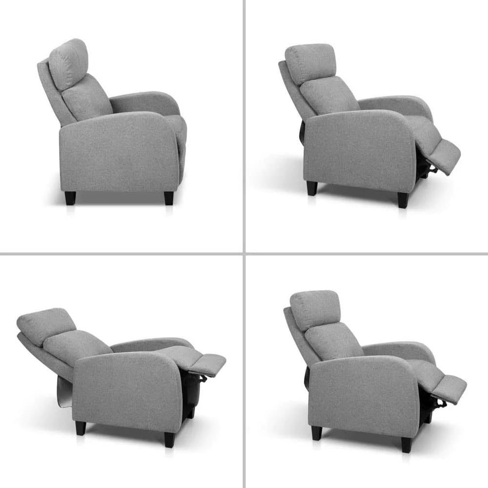 Artiss Recliner Chair Grey Fabric Lounge Sofa Armchair, Home Furniture Health Personal Care, Adjustable Backrest Footrest Electric Nursing Feeding Seat image number 5