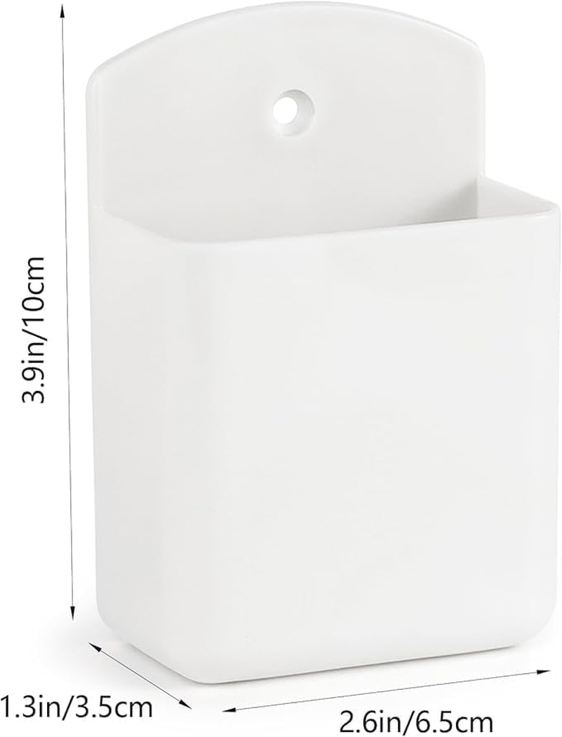 8 Pcs Remote Control Holder Wall Mount, TV Controller Holder, Self Adhesive Remote Holder, Wall Pen Holder Storage Accessories for Home Office School (White) image number 4