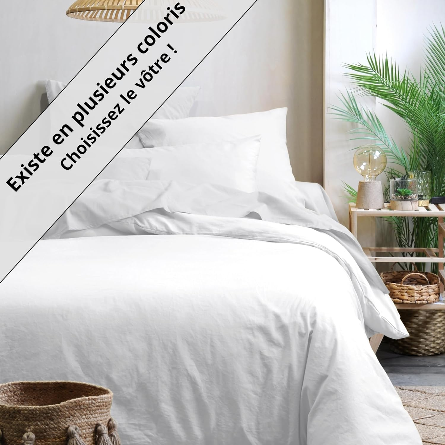 STOF - Pillowcase - Size 50 X 80 Cm - 100% Organic Cotton - Quality - Oeko-Tex Certified - Opaline Colour - Horizon Model - Bed Linen for Home - Soft and Comfortable image number 3