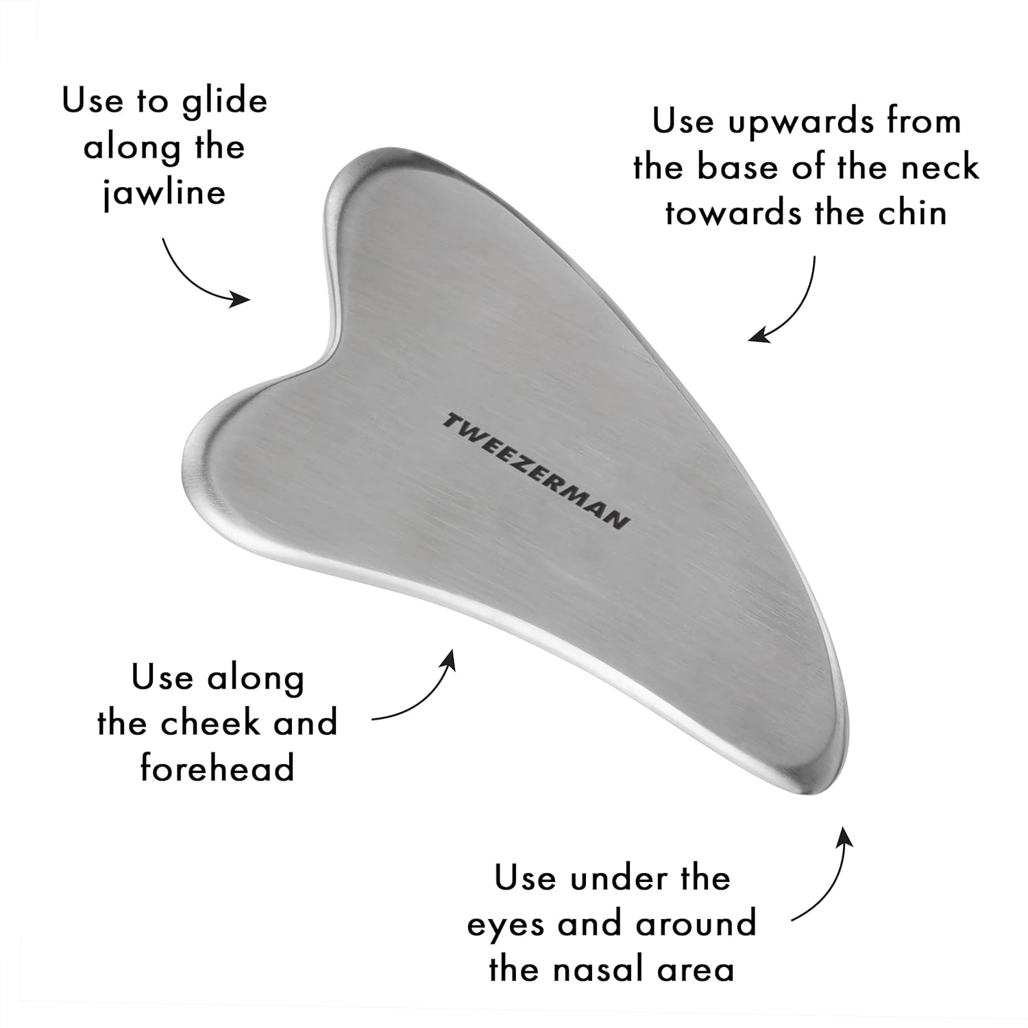 Tweezerman Stainless Steel Gua Sha Face Massager image number 3