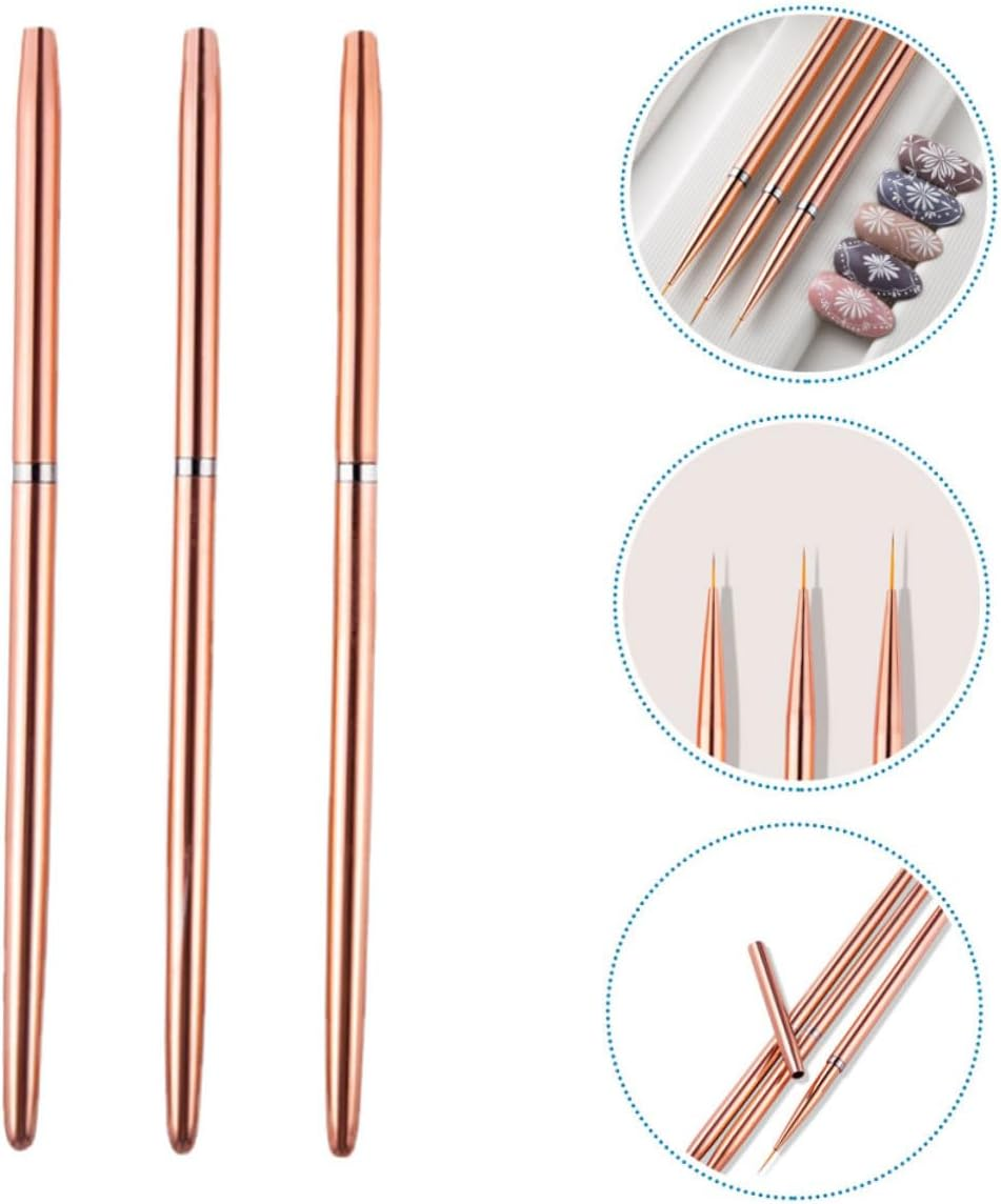 IWOWHERO Nail Art Line Pen Set of 3 Professional Nail Tools for Home and Salon Use image number 6