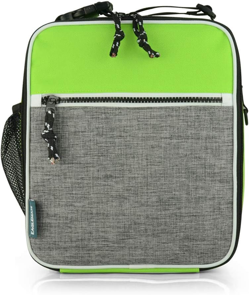 EAGLEMATE Insulated Lunch Bag &ndash; Portable Lunch Tote with Clip-On Buckle, Leakproof Interior, Front Pocket & Side Mesh &ndash; 7.5L Small Lunch Box for Work, School-Bpa Free (Navy Blue/Gray)