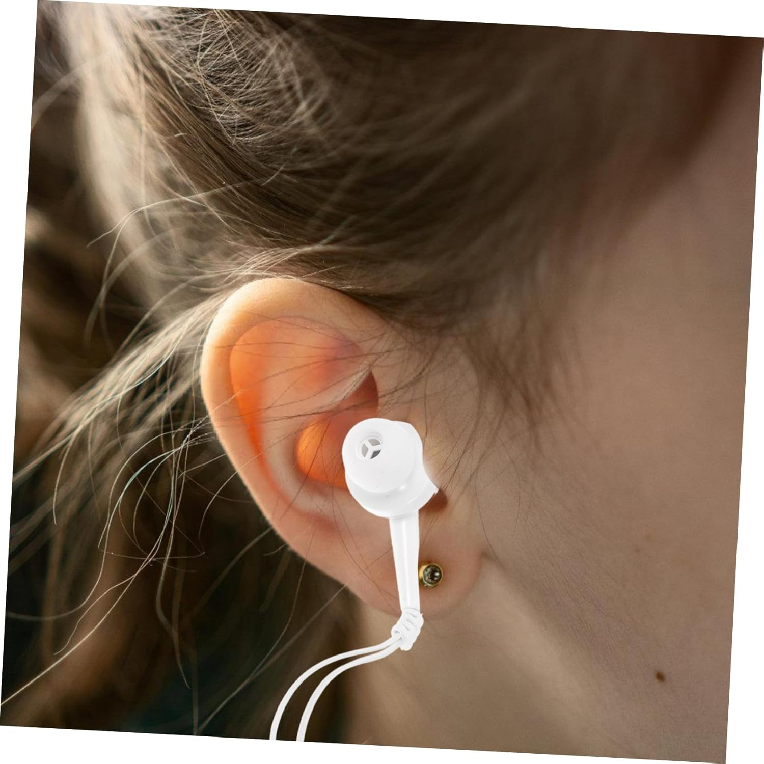 GAXIRE Retractable in Ear Earphones with Cushioned Comfort Lightweight Headphones for Portable Use Easy Storage Compatible with Players White Design image number 5