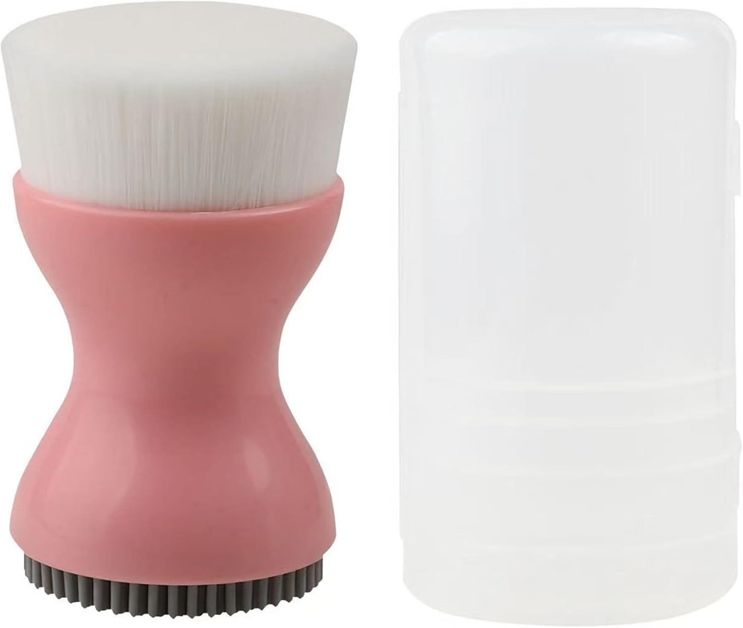 Double-Ended Silicone Face Scrubber Facial Cleansing Brush Face Brushes Exfoliator Scrubber Foundation Brush for Wowen&Men-Pink