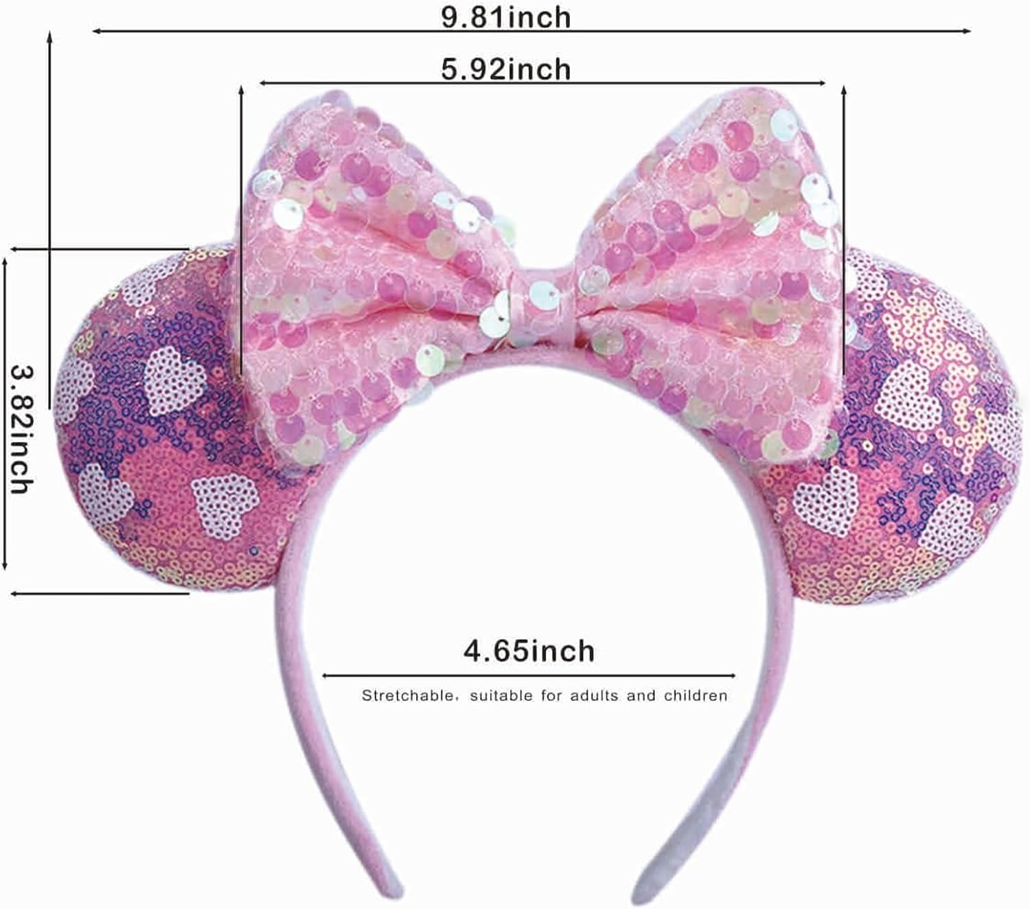 Mouse Ears Headband Cute Bow Headbands for Women Girls Mouse Ears Costume Accessories Decoration Party Hair Hoop (17, One Size) image number 3