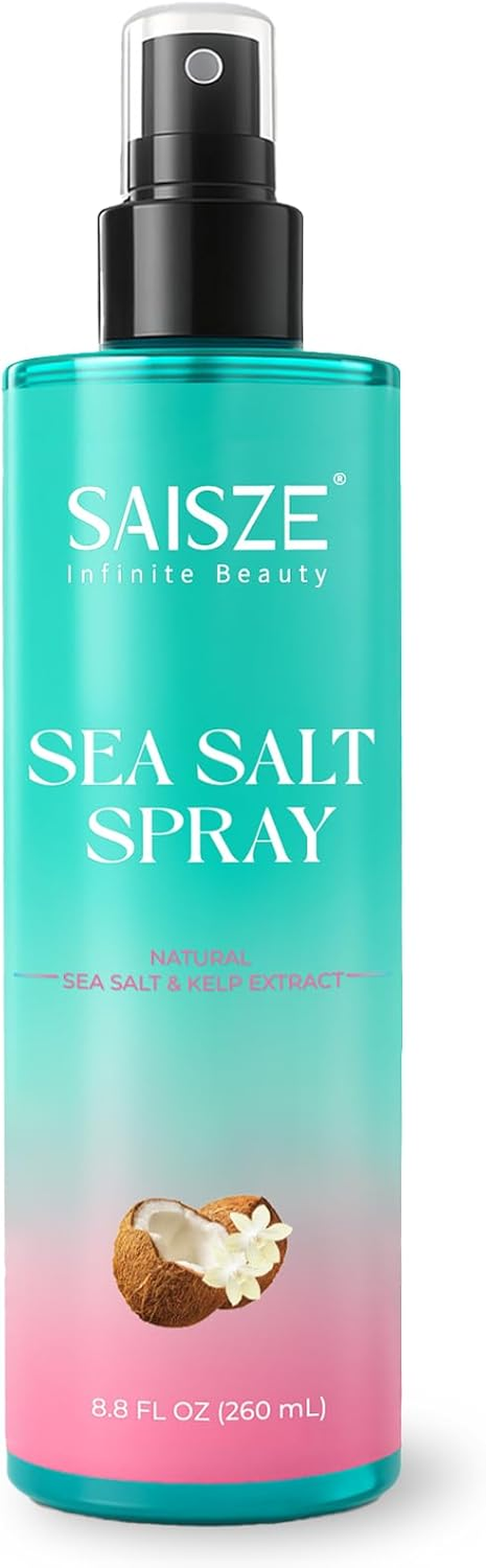 SAISZE Sea Salt Spray for Women and Men, Coconut Aroma, Texturizing and Volumizing Salt Water Texture Spray, Effortlessly Achieve Beachy, Wavy and Curly Hair, 8.8 Oz image number 4