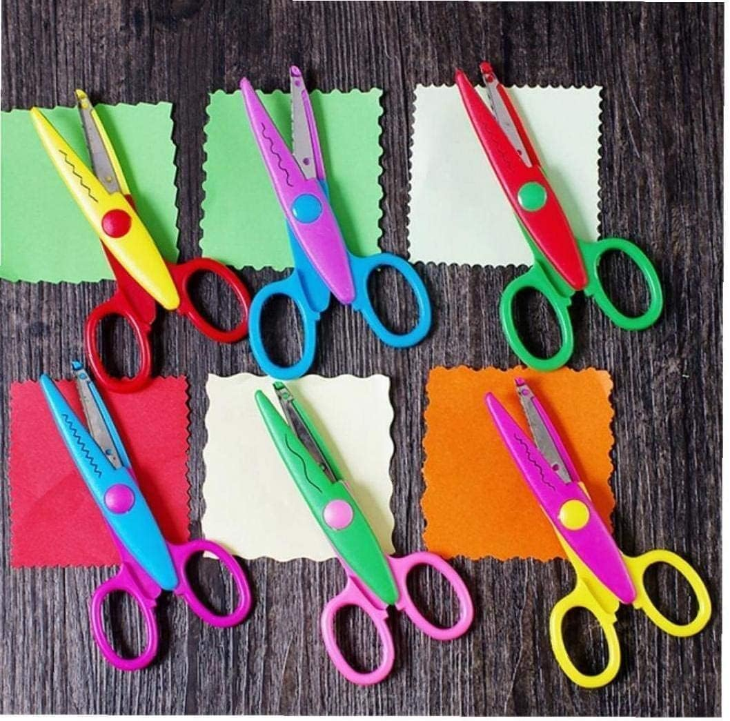 6 Different Decorative Paper Edge Scissor Set, 5 Inch Colorful Paper Edger Scissors, Craft Scissors Decorative Craft Art Scissors Set, Assorted Paper Edger Pattern Scissors