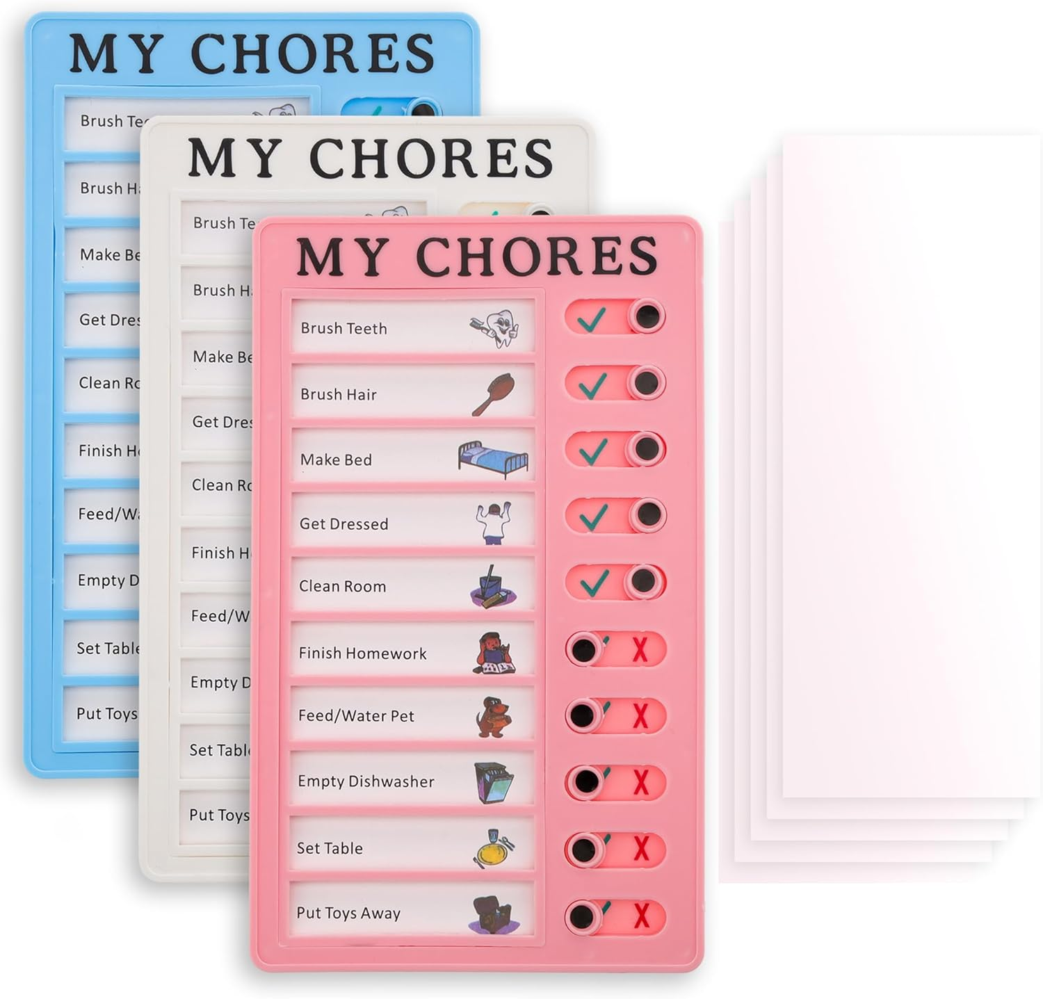 Pink Time Manager Replaceable Self-Discipline Housekeeping Chart Reminder Schedule Chore List Plastic Daily Habit Portable Detachable 2Pcs Blanket image number 2