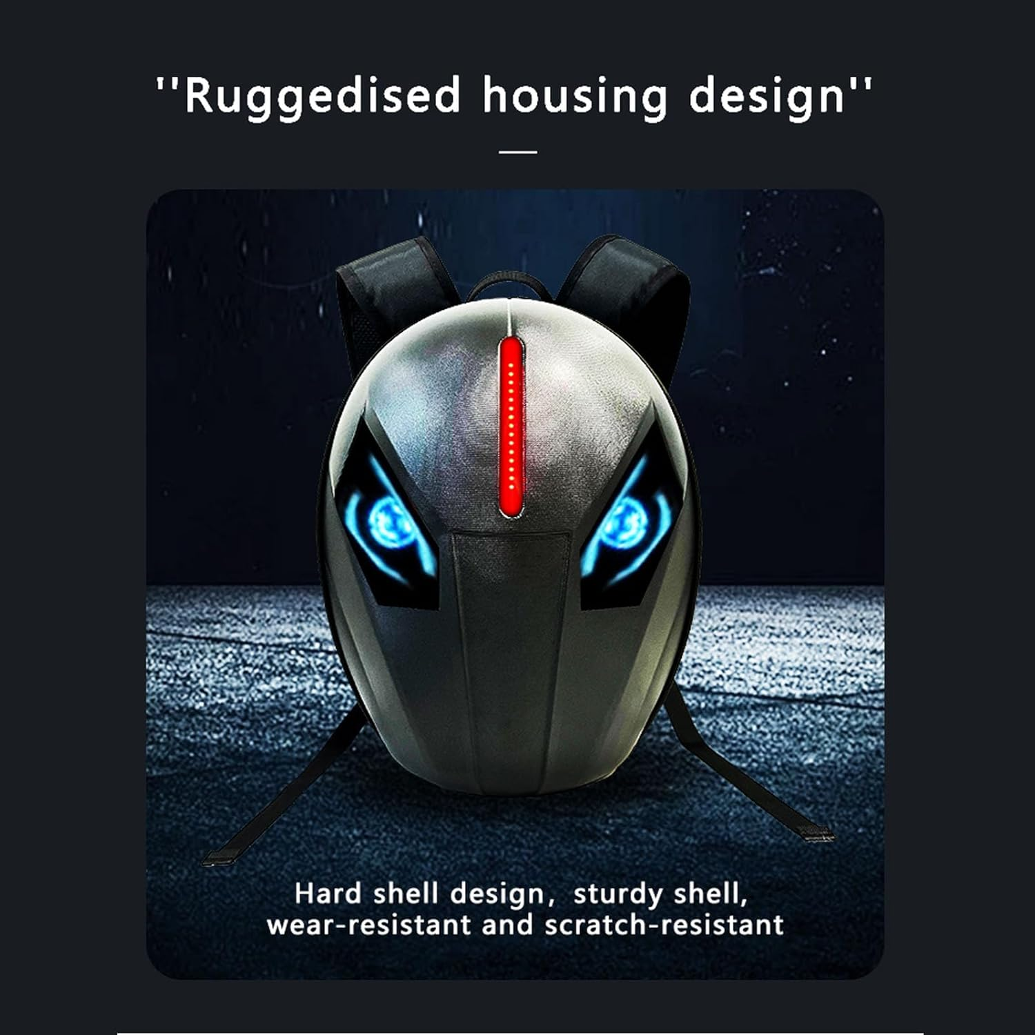 Bewinner LED Motorcycle Backpack Cool round Design - 3D Hard Shell Motorbike Backpack with Programmable Full Color Screen, Waterproof Riding Helmet Bag for Outdoor image number 4