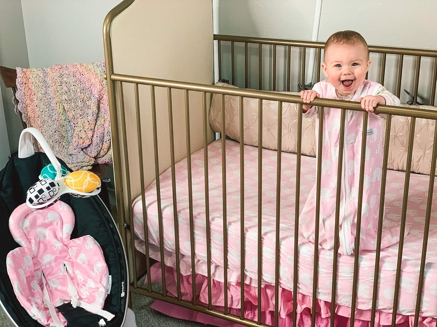 Infant Insert Compatible with 4Moms Mamaroo & Rockaroo &ndash; Car Seat Insert 2 Pack &ndash; Reversible Infant Car Seat Insert &ndash; Rockaroo & Mamaroo Newborn Insert &ndash; Soft Plush Minky Car Seat Head Support Insert