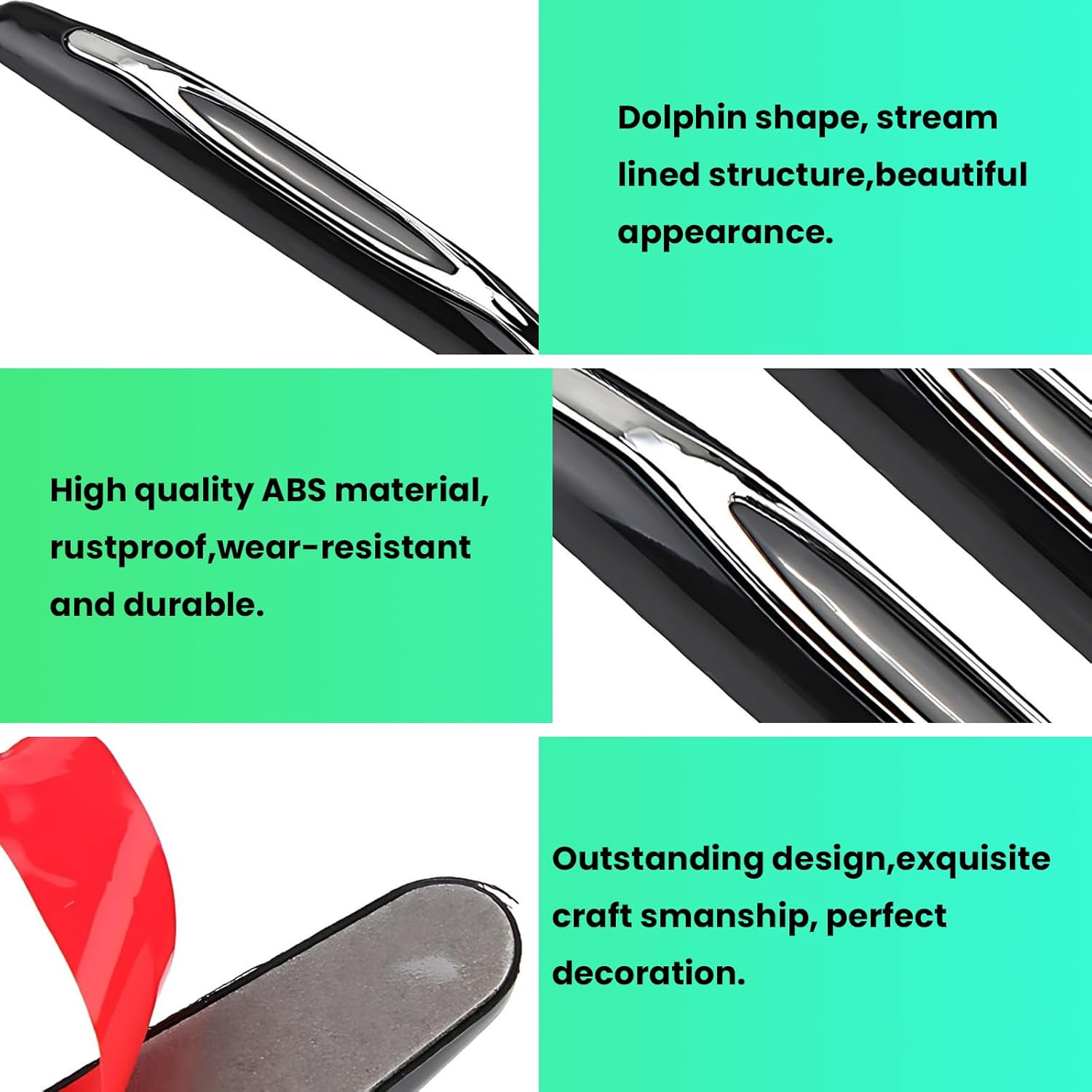 4-Pack Car Door Edge Guards, Vehicle Side Door Self-Adhesive Anti-Scratch Strip, Universal Exterior Car Accessories for SUV Pickup Truck image number 4