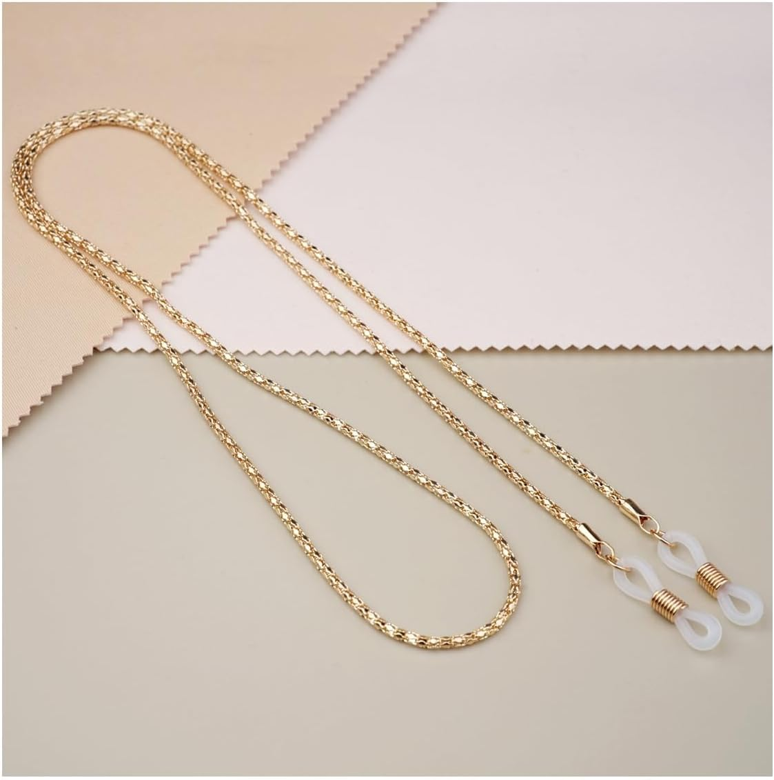 3Pcs Eyeglasses Lanyards Straps- Eye Glasses String Holder Chain,Glasses Holders Necklace for Men Women (Blackwhitegold) image number 4