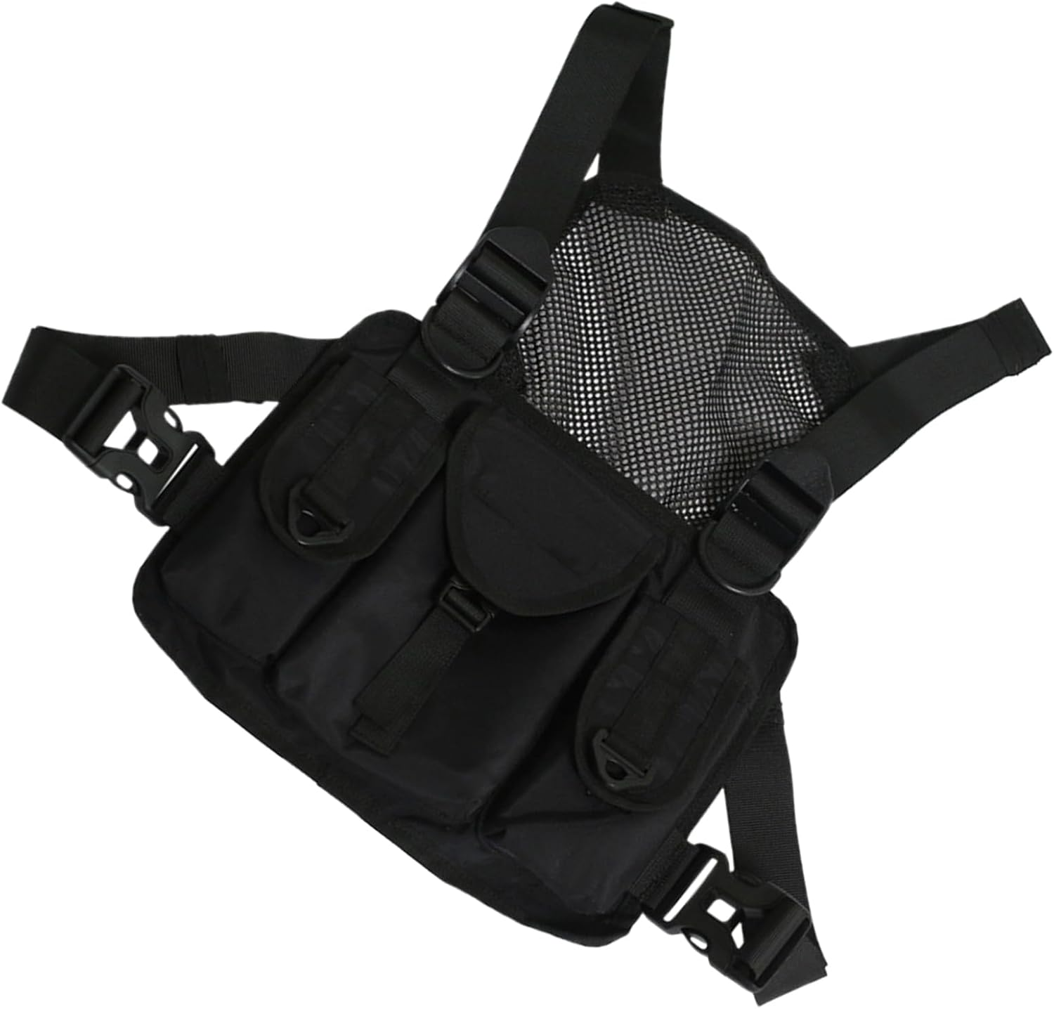 Chest Pack - Running Bag with Adjustable Shoulder Straps | Multiple Pocket Storage Organiser for Fishing, Training, Hiking, Cycling, Lightweight Waterproof Chest Rig for Men Women Outdoor image number 4