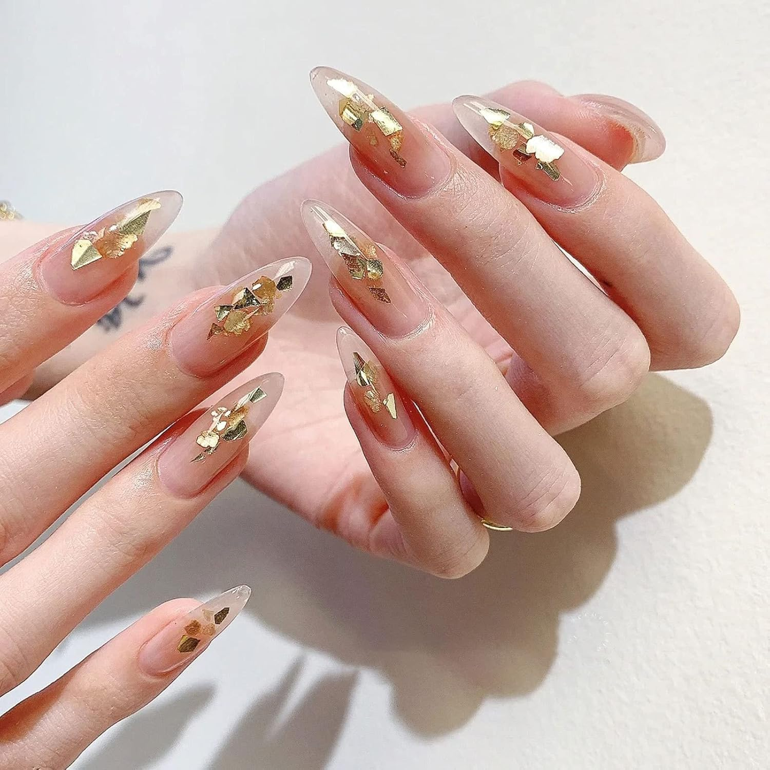 YIGZYCN 2 Boxes Gold Silver Foil Art Decoration Sticker Irregular Foil Sticker Paper 3D Flake Manicure image number 5