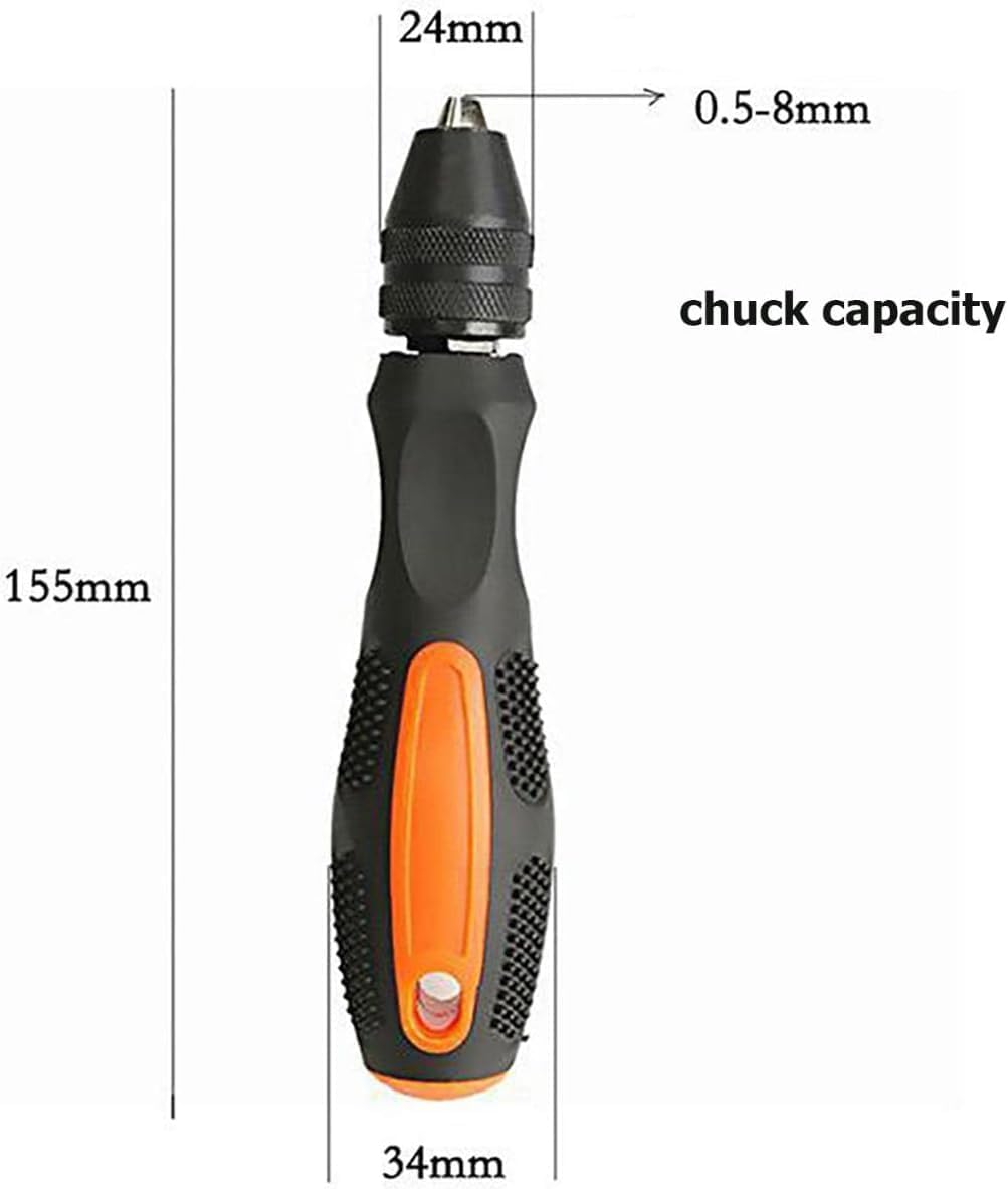 KEWAYO Pin Vise Hand Drill Bits, Precision Hand Drill Bits Rotary Tool, Adjustable Pin Punch Tool with Chuck Capacity 0.5-8Mm, Suitable for Wood, Manual Work DIY, Jewelry, Plastic Model Making image number 6