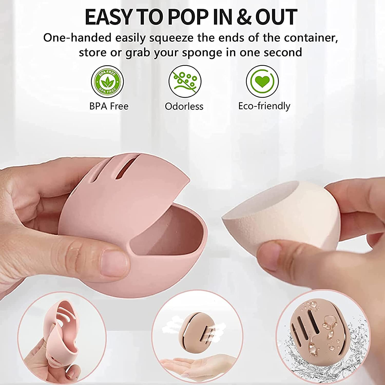 Travel Makeup Brush Holder, Silicone Makeup Brush Bag, Trendy and Portable Cosmetic Face Brushes Holder, Soft and Waterproof Makeup Tools Organizer for Travel (B)