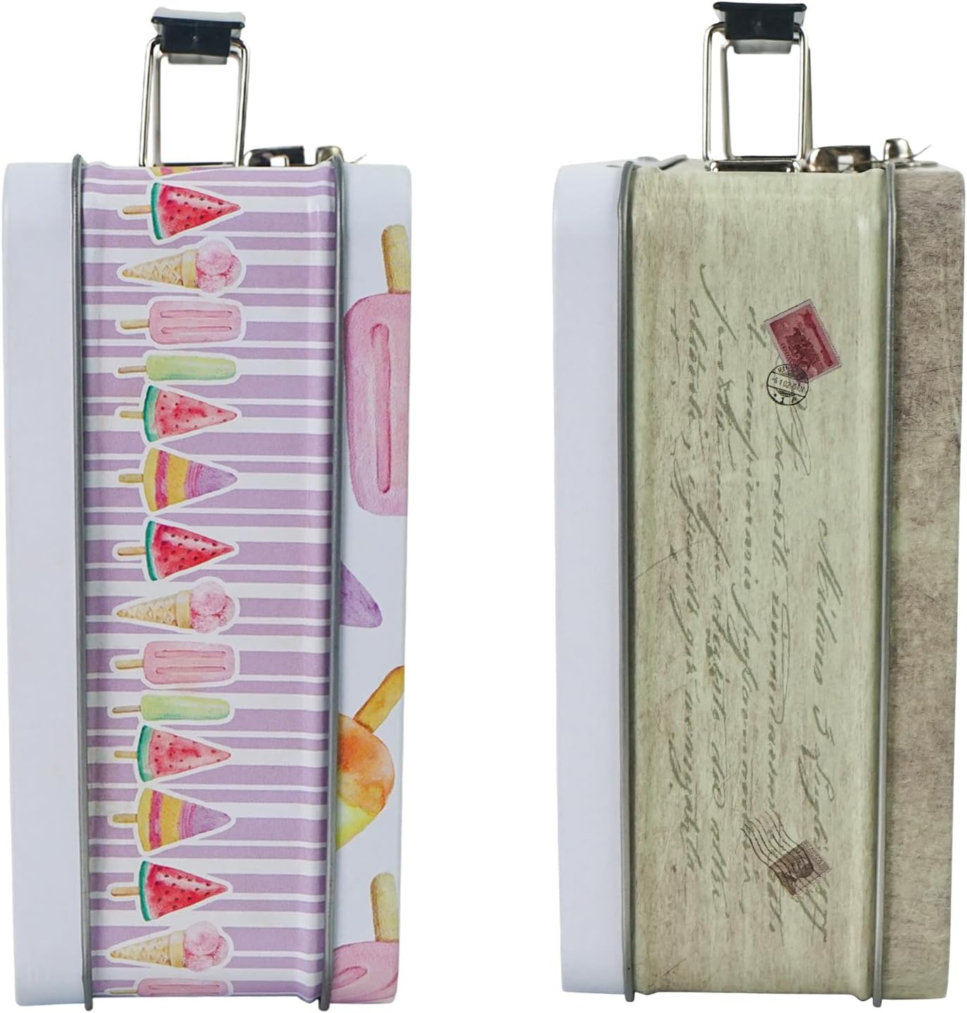 Dreamseden Storage Box Set with Lock - 12" Large Keepsake Box & 2 Handheld Tin Boxes - Decorative Container Memory Storage for Jewelry, Photos, Letter, Documents - Retro Home Decor Gift image number 5