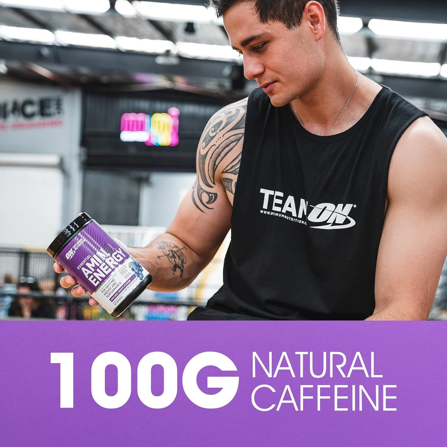 OPTIMUM NUTRITION Amino Energy Powder, Concord Grape, 270G, 30 Servings