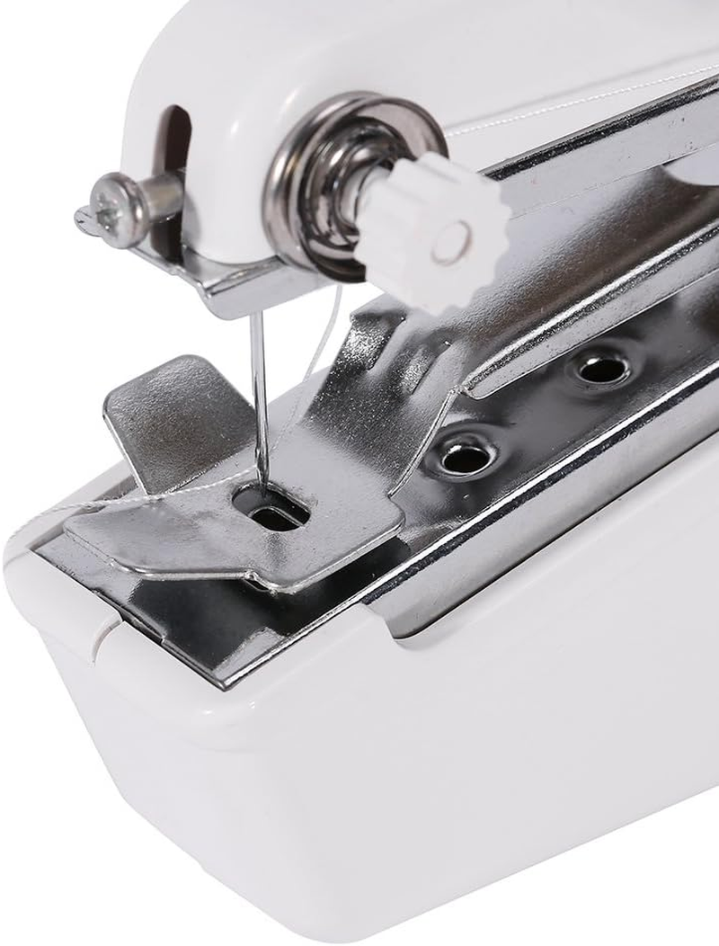 Hand-Held Lightweight Sewing Machine, White, Portable for Home Office Desk DIY Sewing image number 6