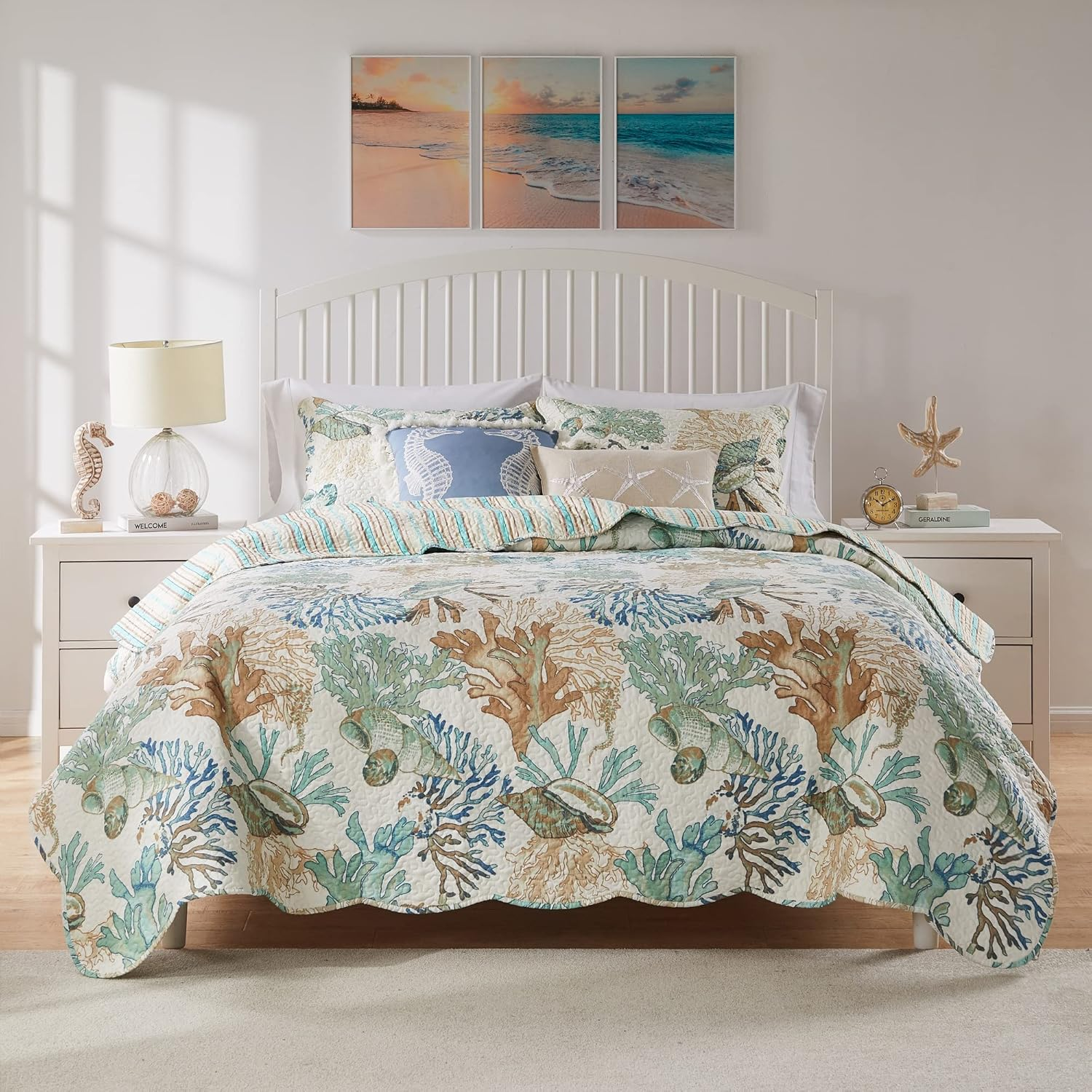 Barefoot Bungalow Atlantis Quilt Set Full/Queen Jade