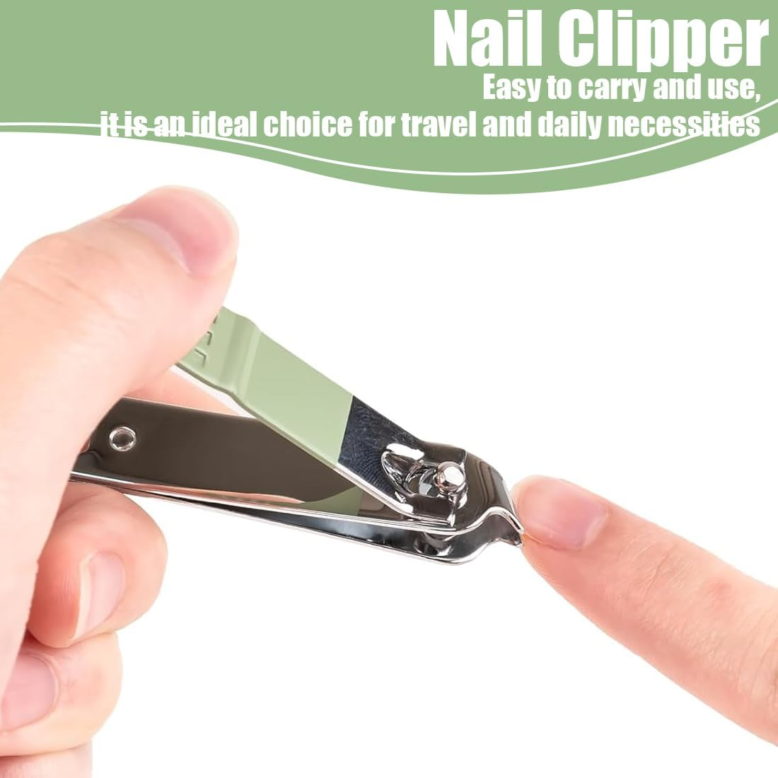 FIMWOLZ 10 Pcs Nail Clippers Set Portable 10 in 1 Manicure Set for Travel Complete Professional Nail Care Tool (Green) image number 2