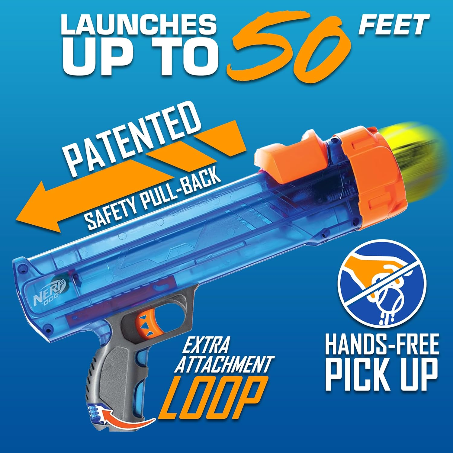 NERF 4791 Tennis Ball Blaster Ball Launcher Gift Set, Translucent image number 3