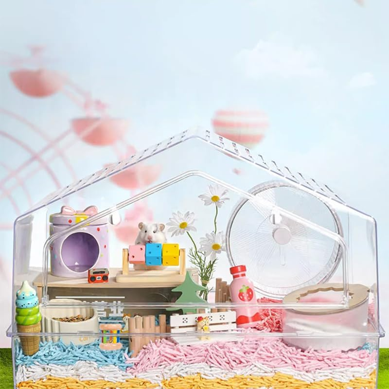 Aoozleny 3Pcs Wooden Hamster Toys - Wooden Rabbit Toys, Hamster Cage Accessories for Small Animals Playing Teeth Grinding Indoor image number 6