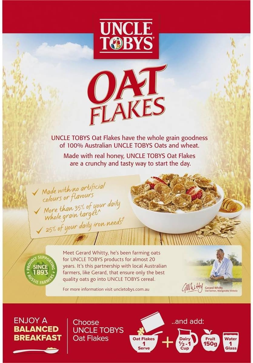 Uncle Tobys Oat Flakes Breakfast Cereal 650 G image number 1
