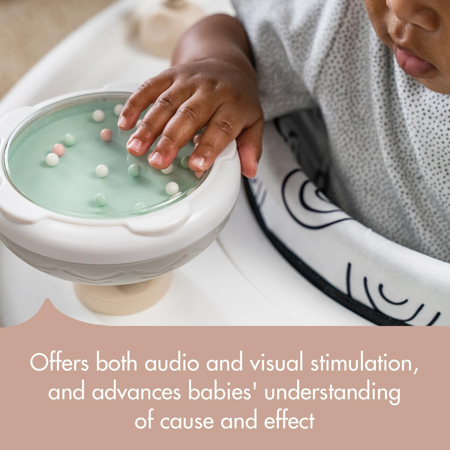 Tiny Love 5-In-1 Activity Center - Black & White Decor Collection, Includes Tummy Time, Balance Board, Toddler Table, and Chair Modes, Enhanced with 6 Detachable Toys for Developmental Play image number 1