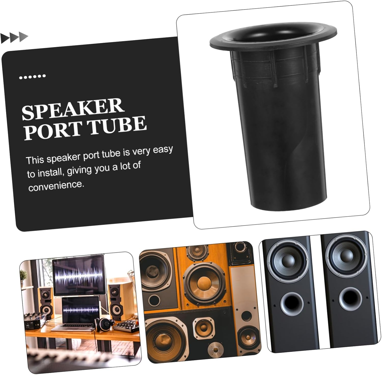 CHICAMPERA 12 PCS Plastic Bass Reflex Tube Speaker Port Accessories Subwoofer Port Tube for Enhanced Sound Quality Stain Resistant Design Replacement for Speaker image number 5