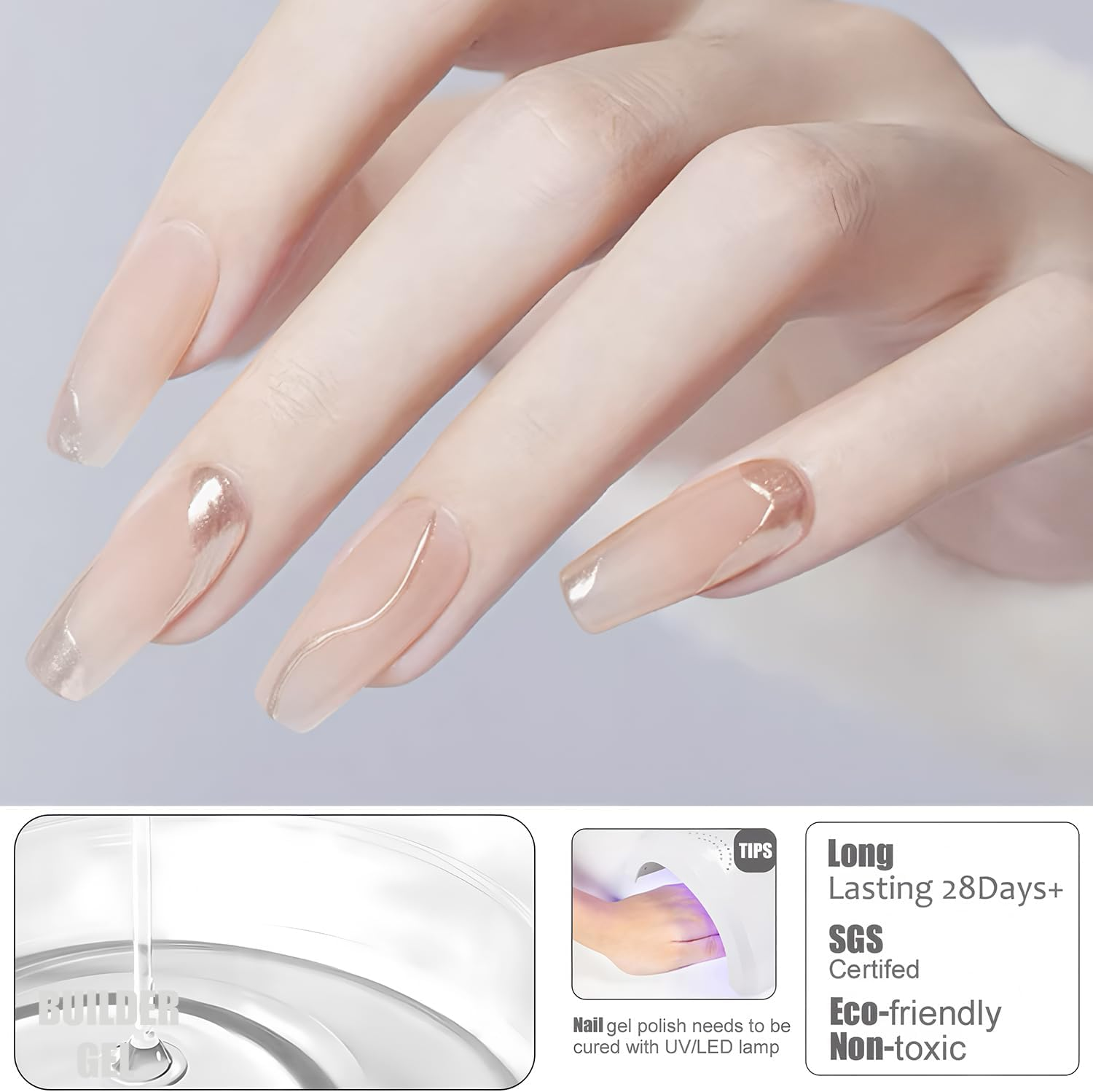 Vishine 2 Pcs 16Ml Matte Top Coat Gel for Gel Nail Polish, Powder-Resist Matte Finish for Detail Chrome Powder Painting Long-Lasting DIY Home Nail Salon image number 2