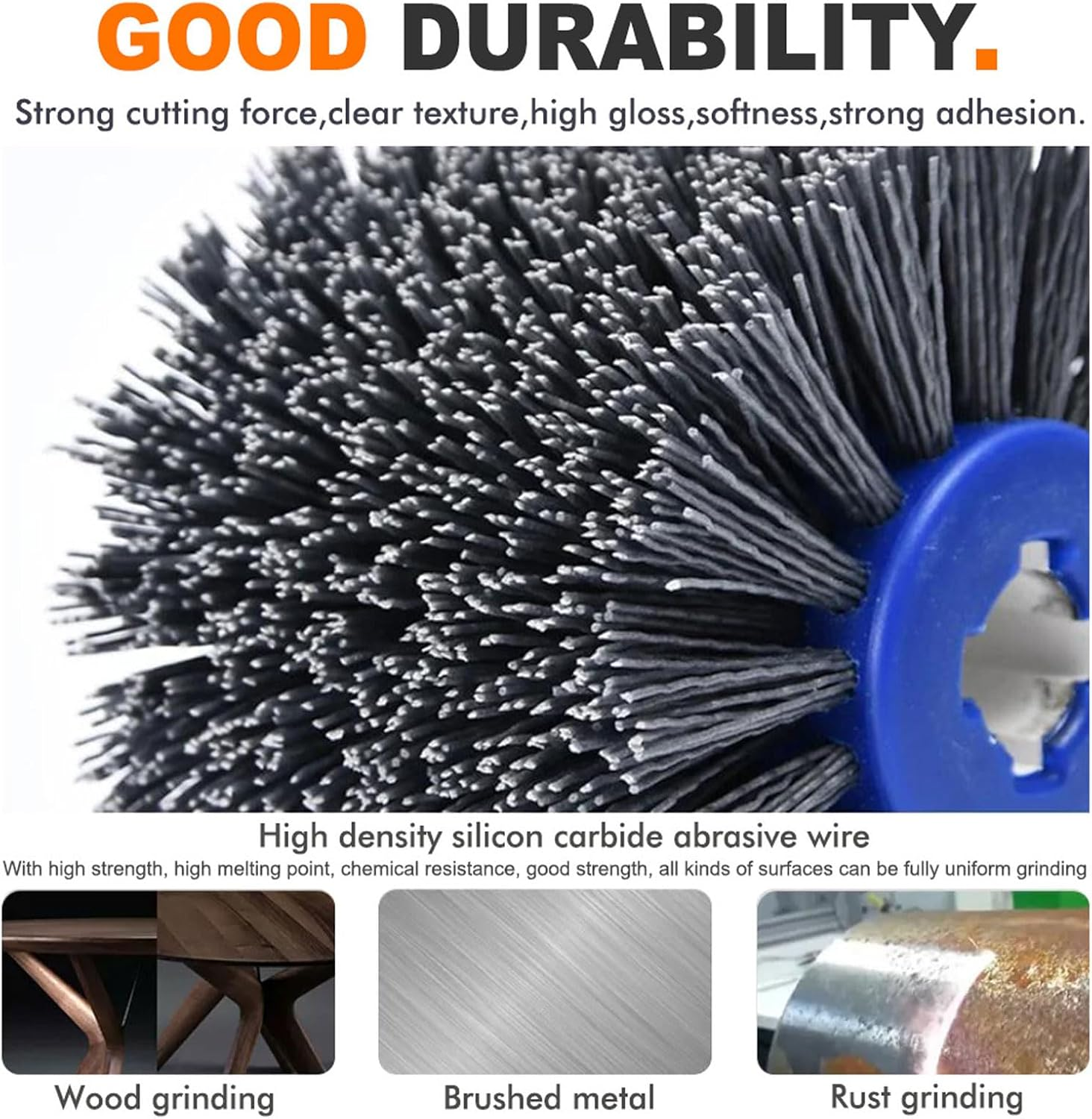 Burnishing Polishing Machine Kit, 80 Grit Electric Sander Polisher Angle Grinder Attachment with 2 Polishing Wheels, M14 Handheld Metal Burnishing Machine for Wood Metal Grinding