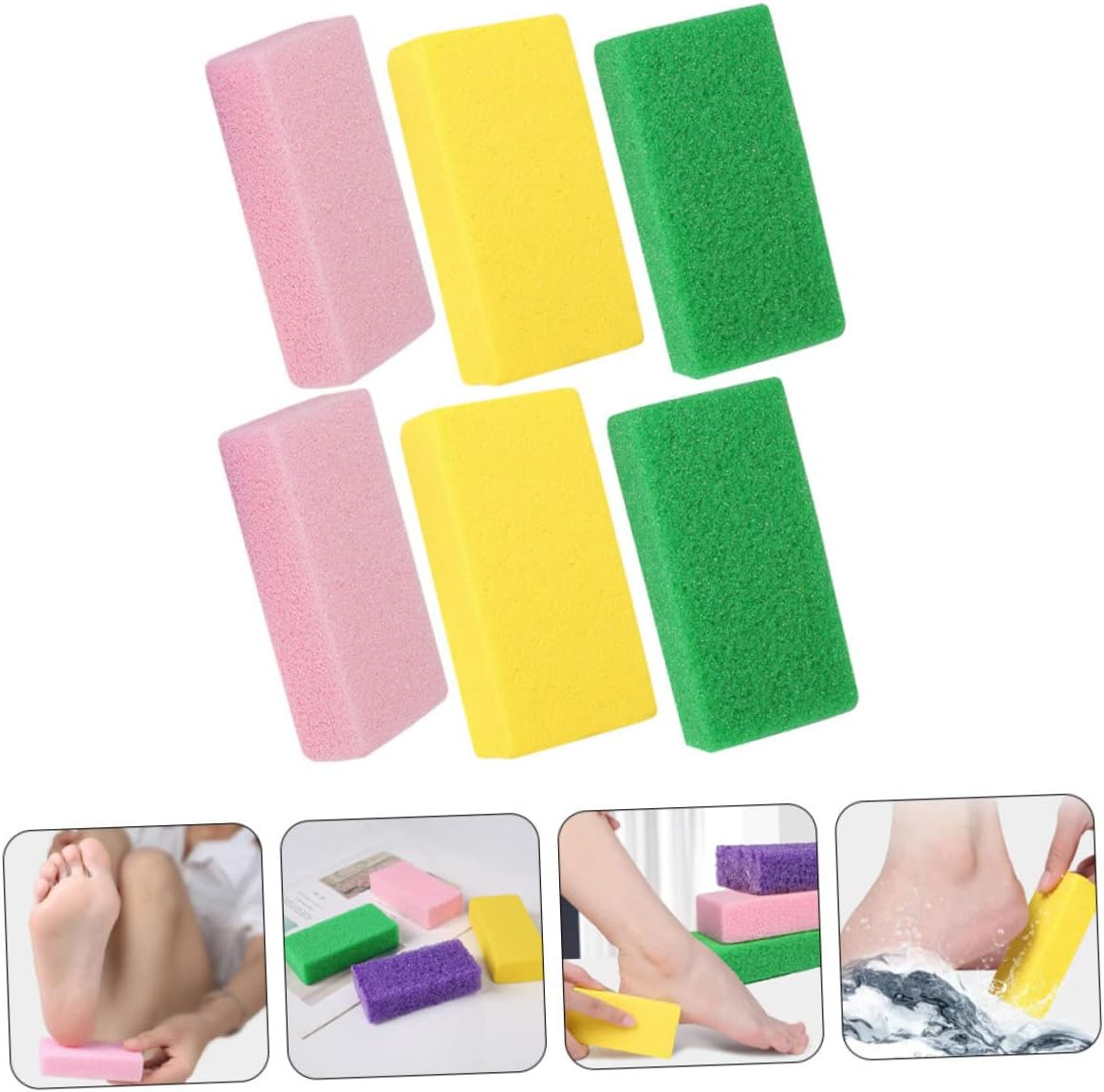 WRITWAA 6Pcs Foot Exfoliator Callus Remover Pumice Stone Professional Pedicure Kit Foot Scrubber for Easier Cleaning Reusable